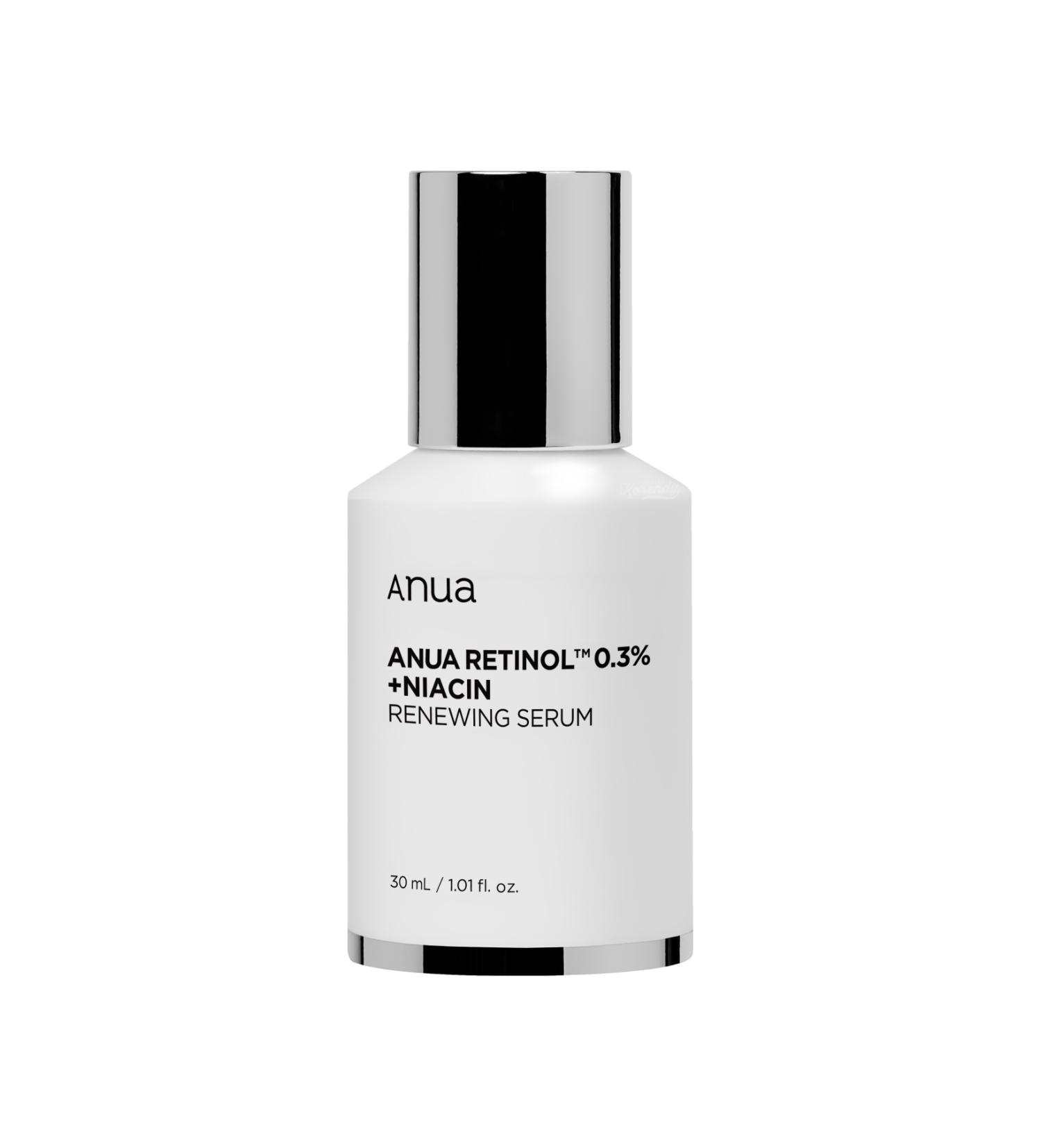 ANUA Retinol 0.3% + Niacin Renewing Serum - Anti-Wrinkle Anti-Blemish 8 Types of Peptides Retinol Serum 30ml