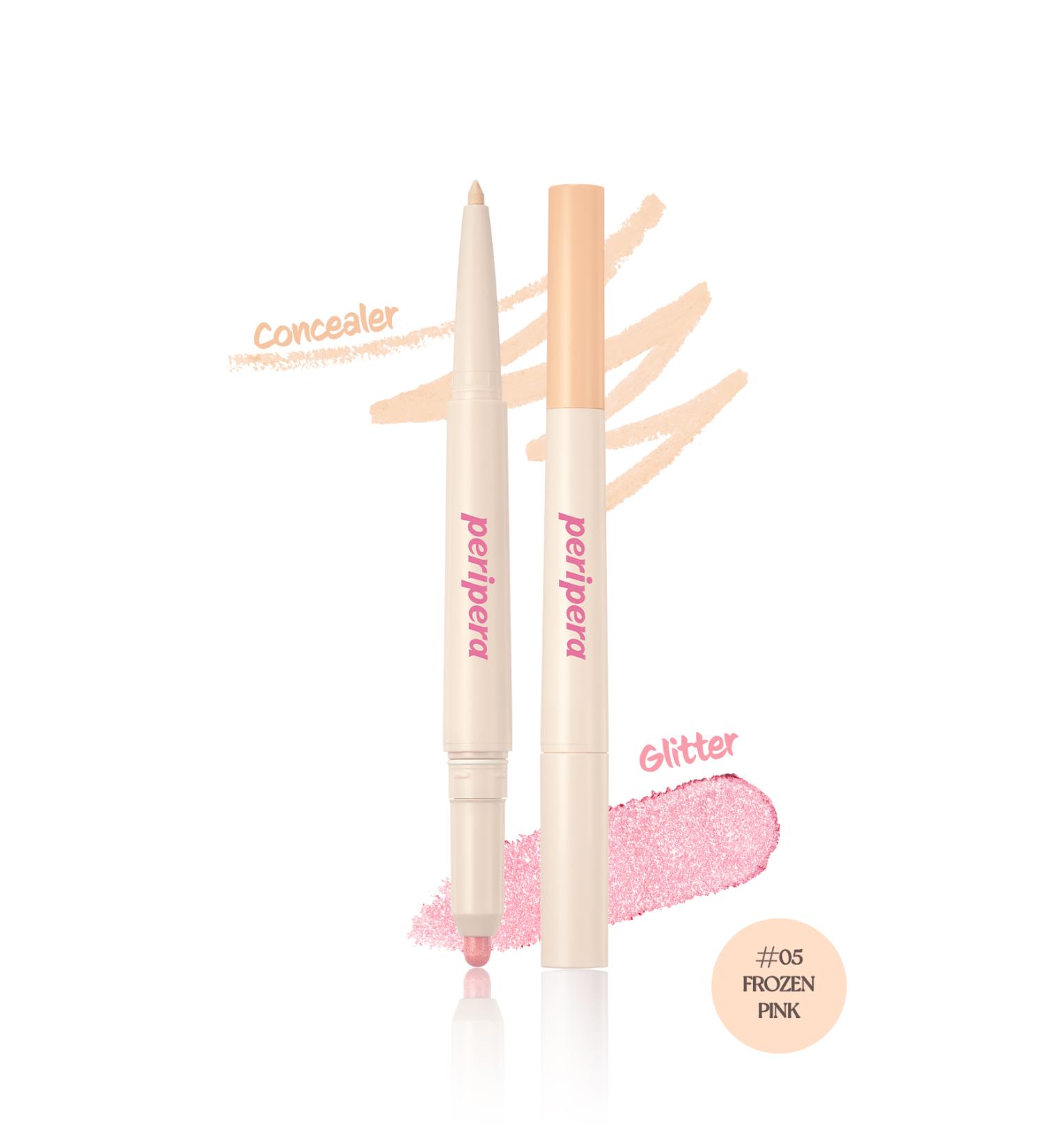 PERIPERA Double-Sided Concealer and Shimmering Pencil Eyeshadow Sugar Twinkle Duo Eye Stick (05 FROZEN PINK) - Buy Online on GoSupps.com