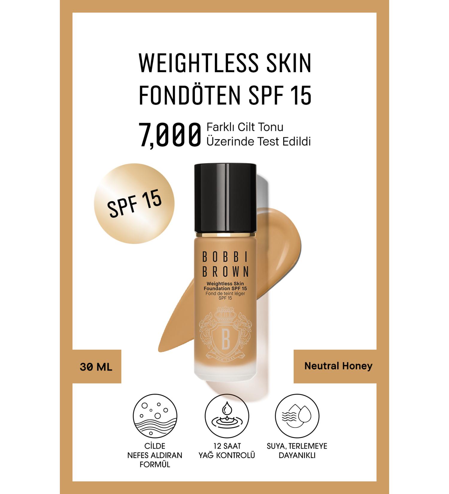 Bobbi Brown Matte Foundation Containing Hyaluronic Acid that Breathes into the Skin -SPF 15-Neutral Honey-30 ml