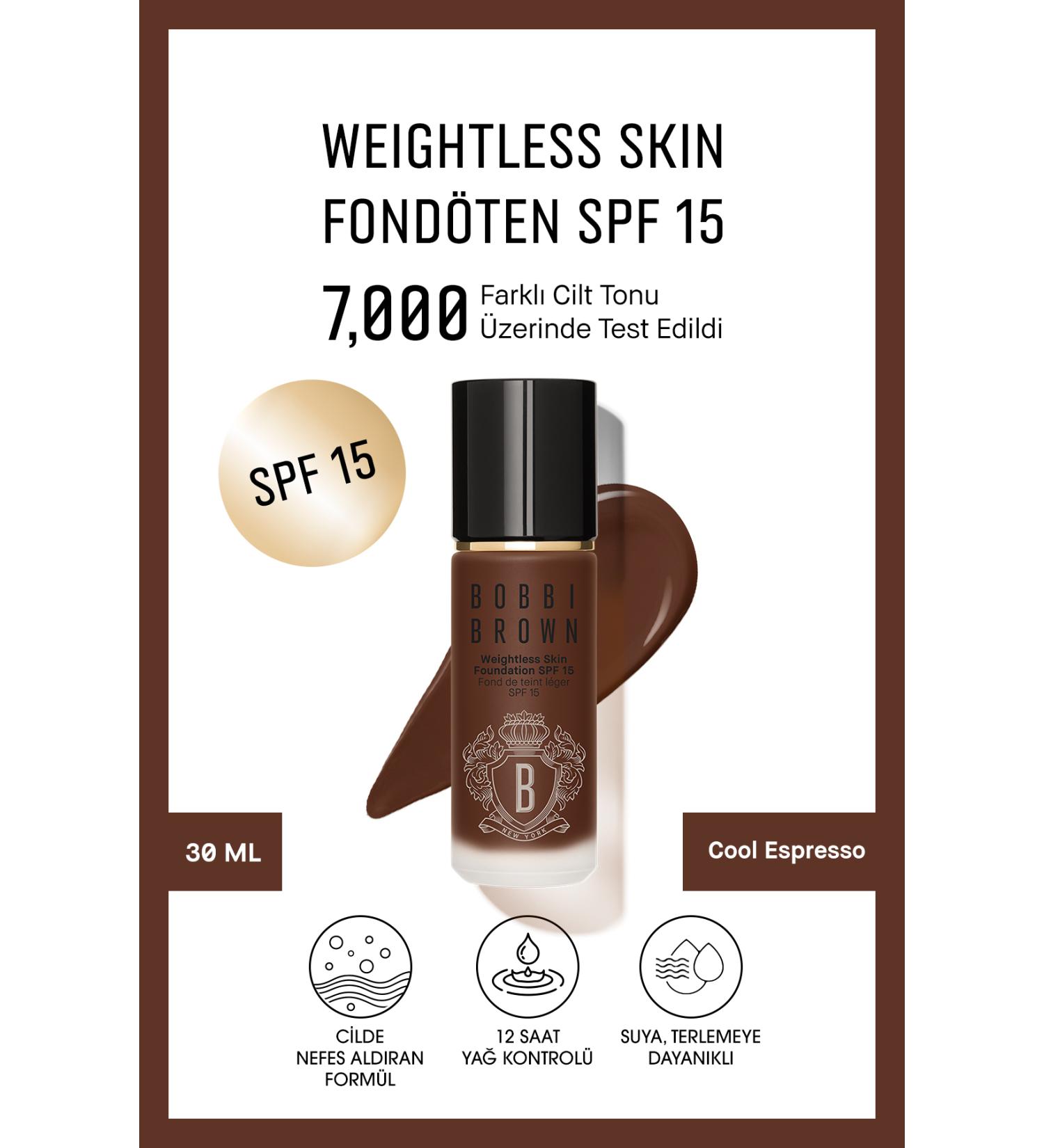 Bobbi Brown Skin Breathing Hyaluronic Acid Natural-Matte Foundation-SPF 15-Cool Espresso-30 ml PSSNS.25