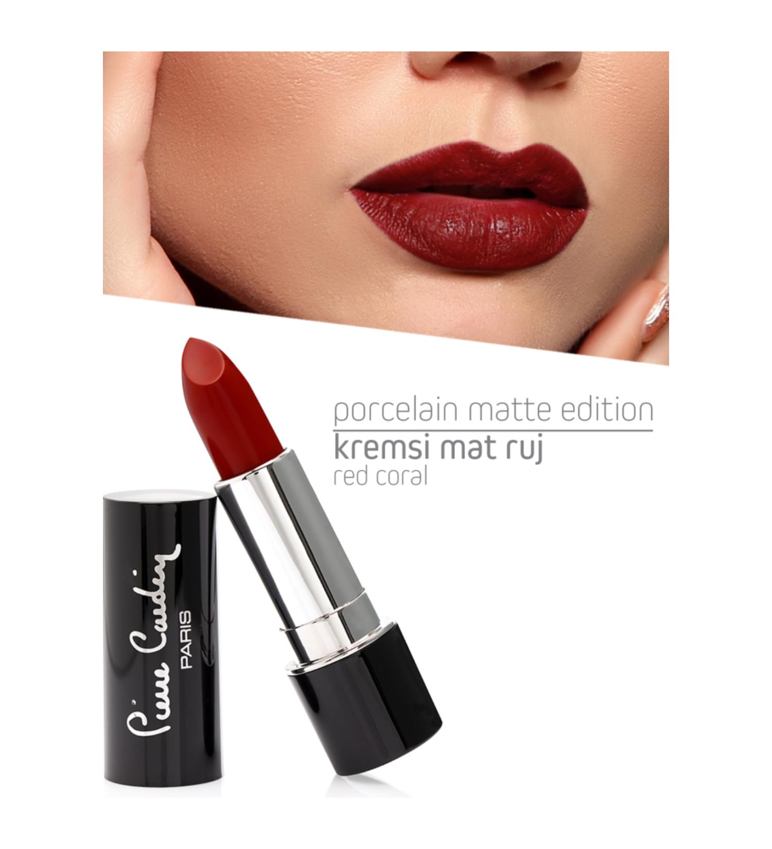 Pierre Cardinn Porcelain Matte Edition Lipstick - Red Coral - 212