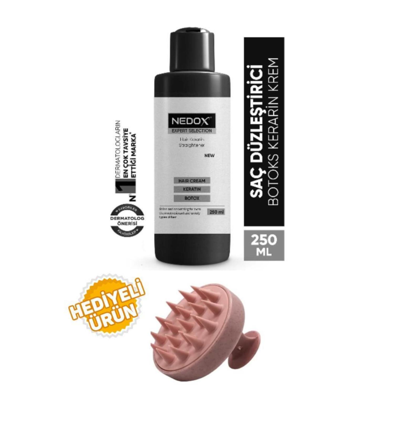 NEDOX Hair Straightening Styling Keratin Botox Cream 250 ml + Hair Massage Comb