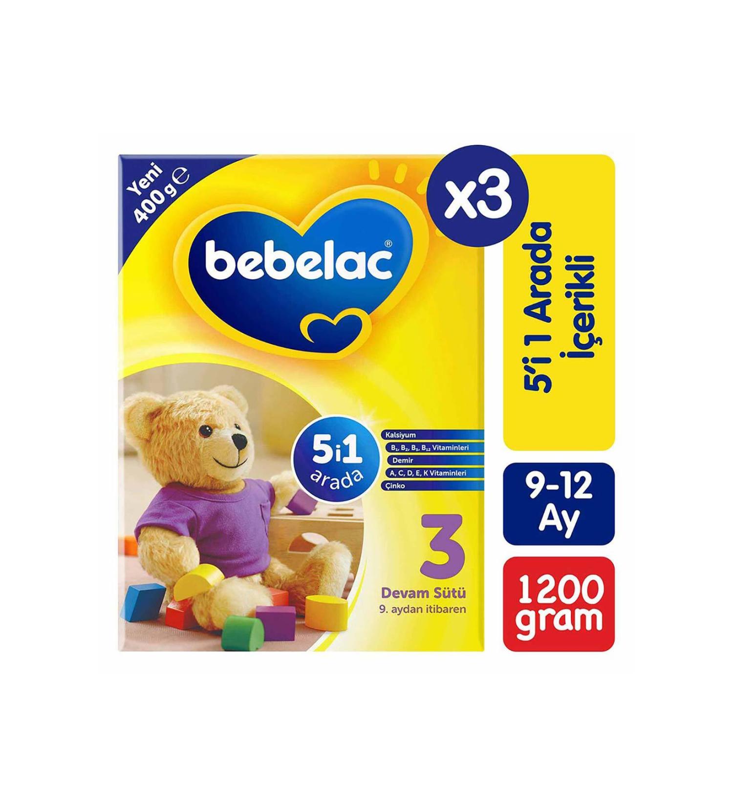 Bebelac 3 Follow-On Milk 400 g 9-12 Months x3 Advantage Package - Buy Online on GoSupps.com