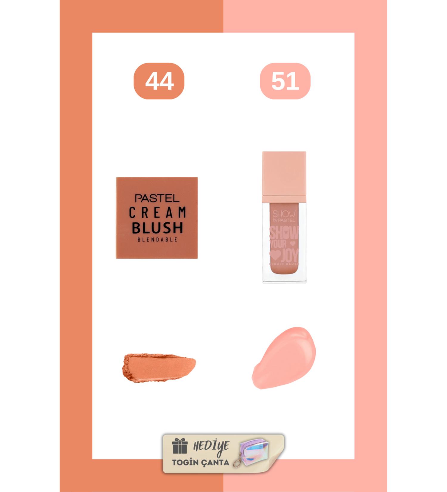 Pastel Mix Set - Cream Blush 44 + Liquid Blush 51 + Togin Bag Gift - Buy Online on GoSupps.com