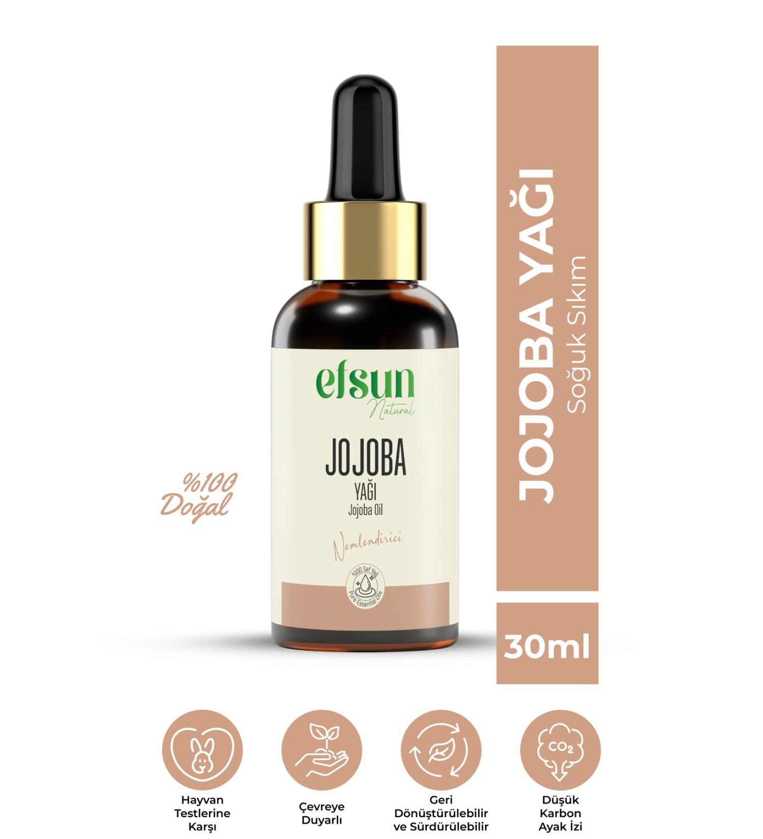 Efsun Natural Jojoba Oil 0 Pure and Natural Cold Pressed 30 ml - Buy Online on GoSupps.com