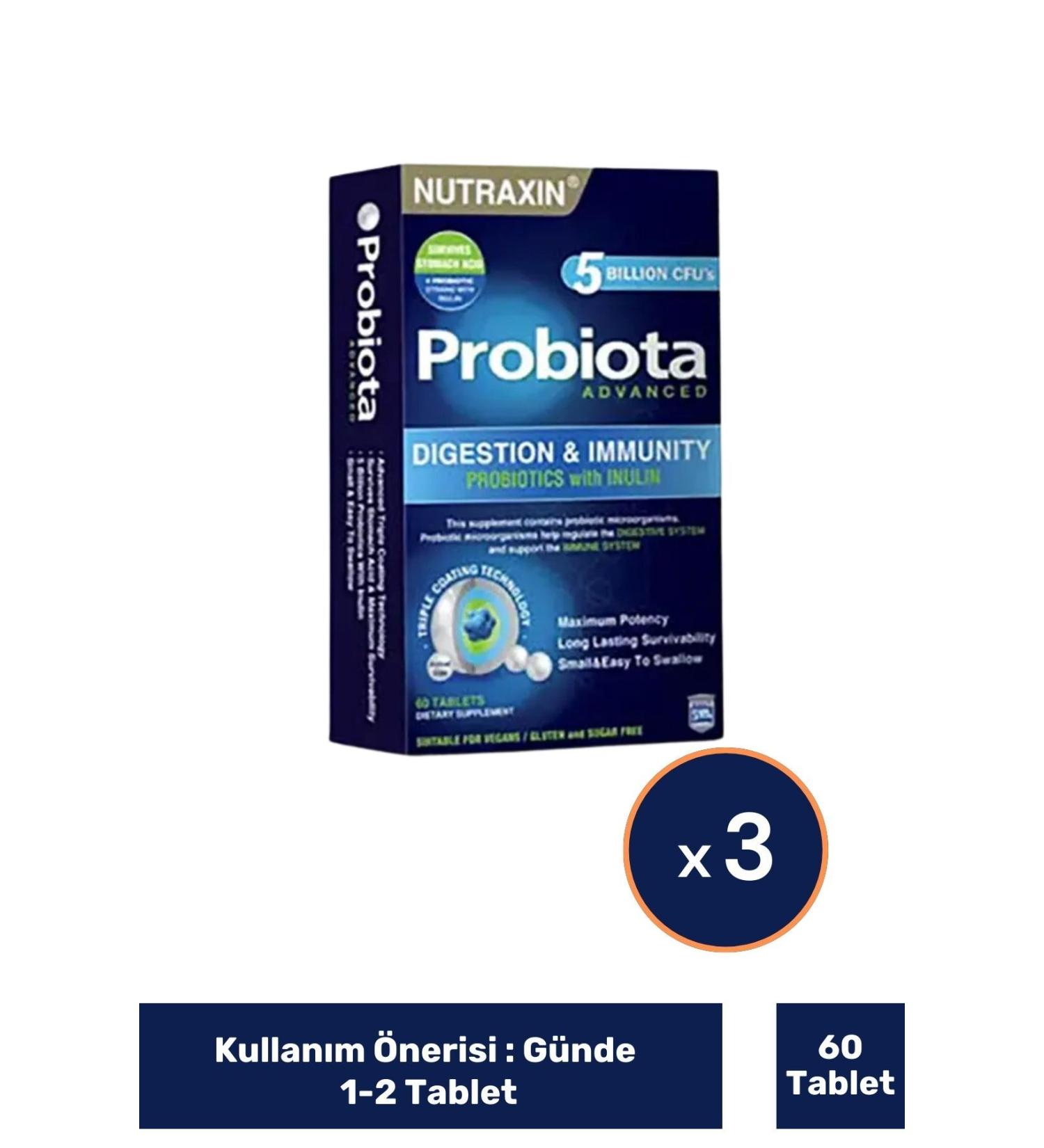 Nutraxin Probiota Advanced 60 Tablets x 3 Pieces
