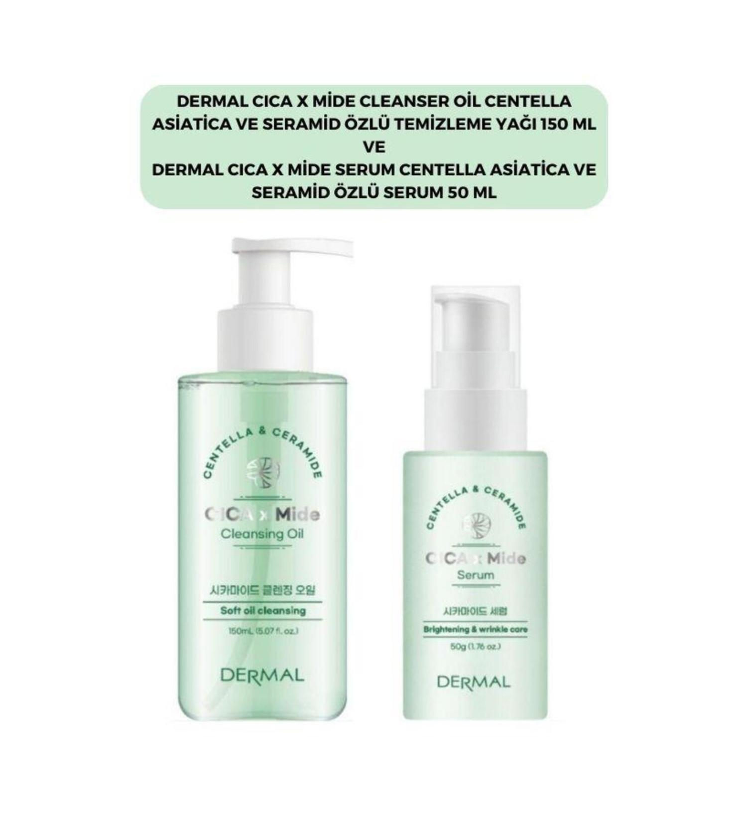 Dermal Cica X Stomach Centella Asiatica Extract Cleansing Oil and Serum