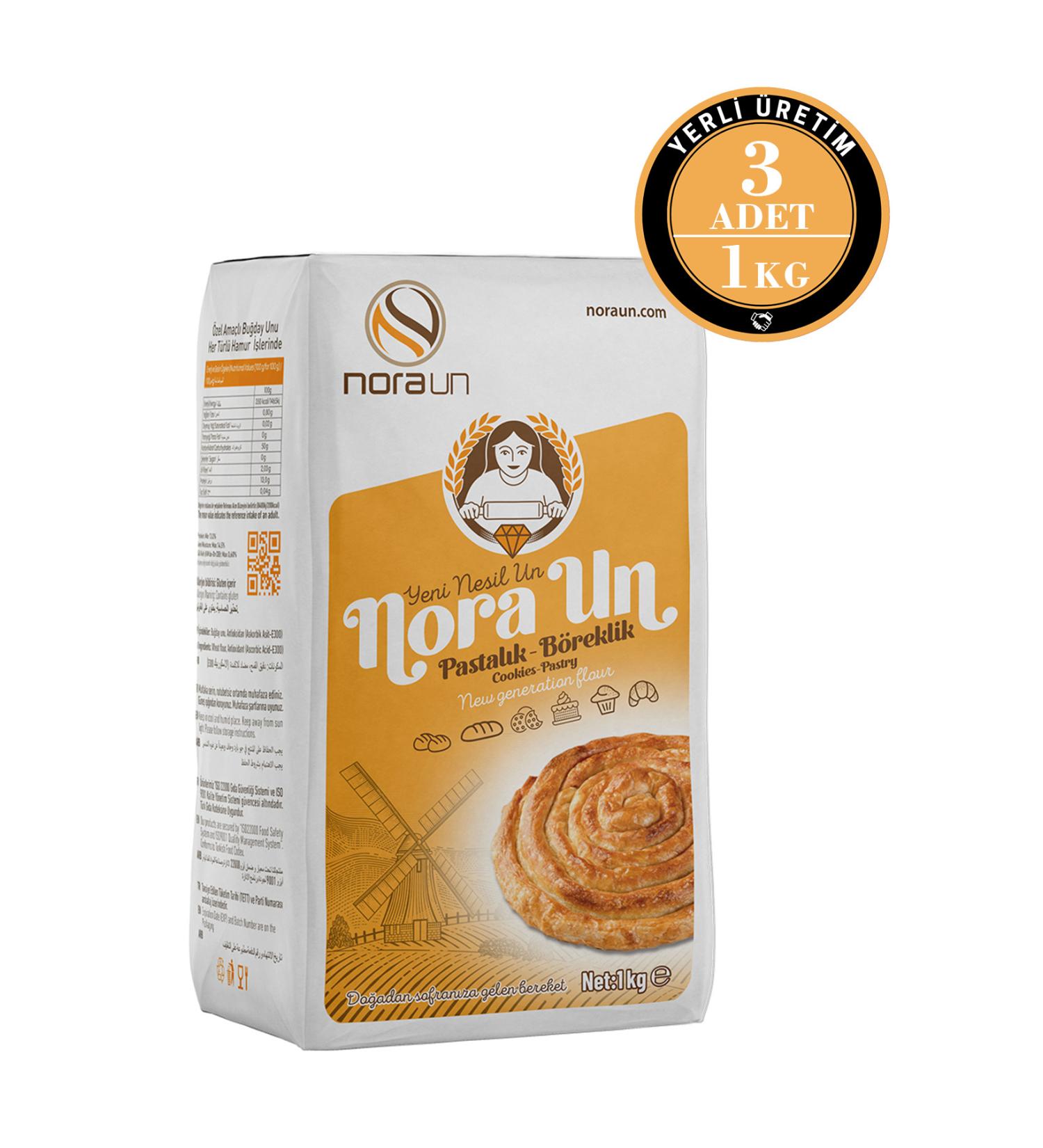 NORA FLOUR Pastry Flour 1 Kg 3 Pieces - Buy Online on GoSupps.com