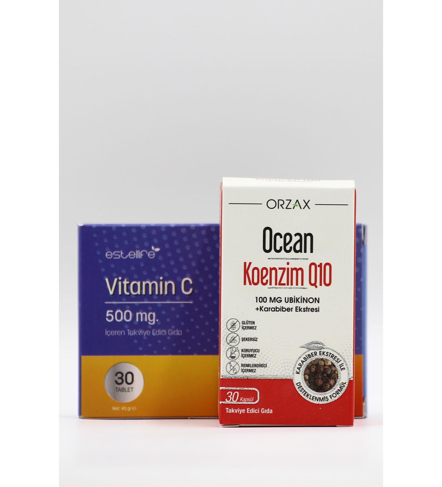 Ocean Ubiquinone containing Coenzyme Q10 and Estellife Vitamin C