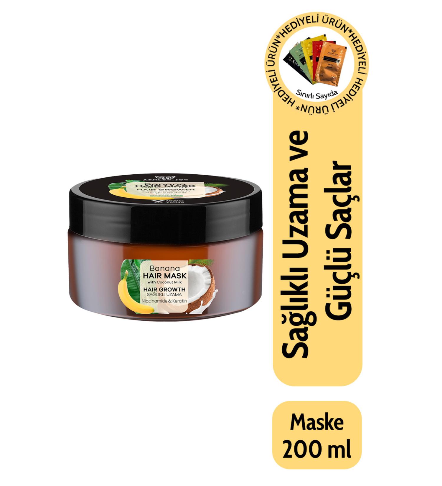 Ashley Joy Banana Hair Mask with Vegan Keratin for Slow Growing Hair 200 ml - Buy Online on GoSupps.com