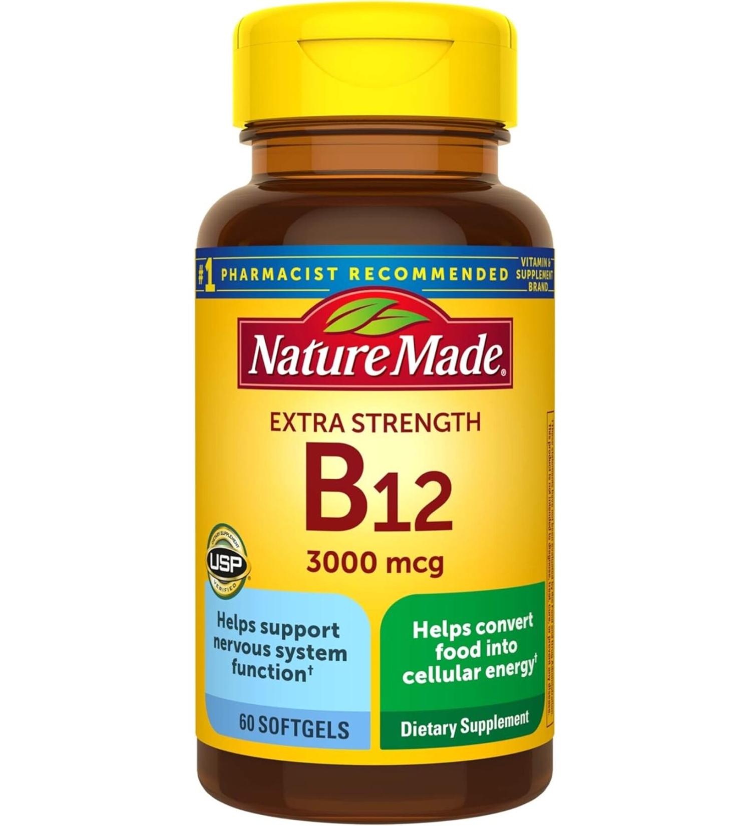 Nature Made Vitamin B12 3000 mcg 60 Softgels - Buy Online on GoSupps.com