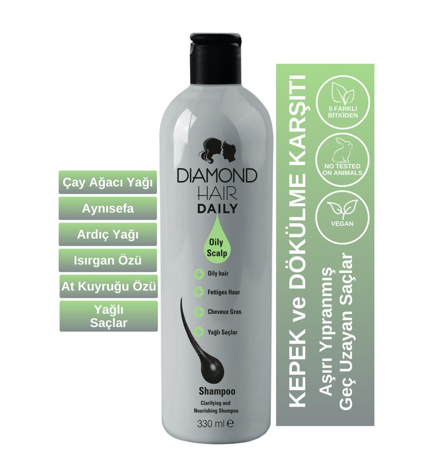 DIAMOND HAIR Purifying Repair Shampoo for Excessively Oily Dandruff Falling Slow Growing Damaged Hair