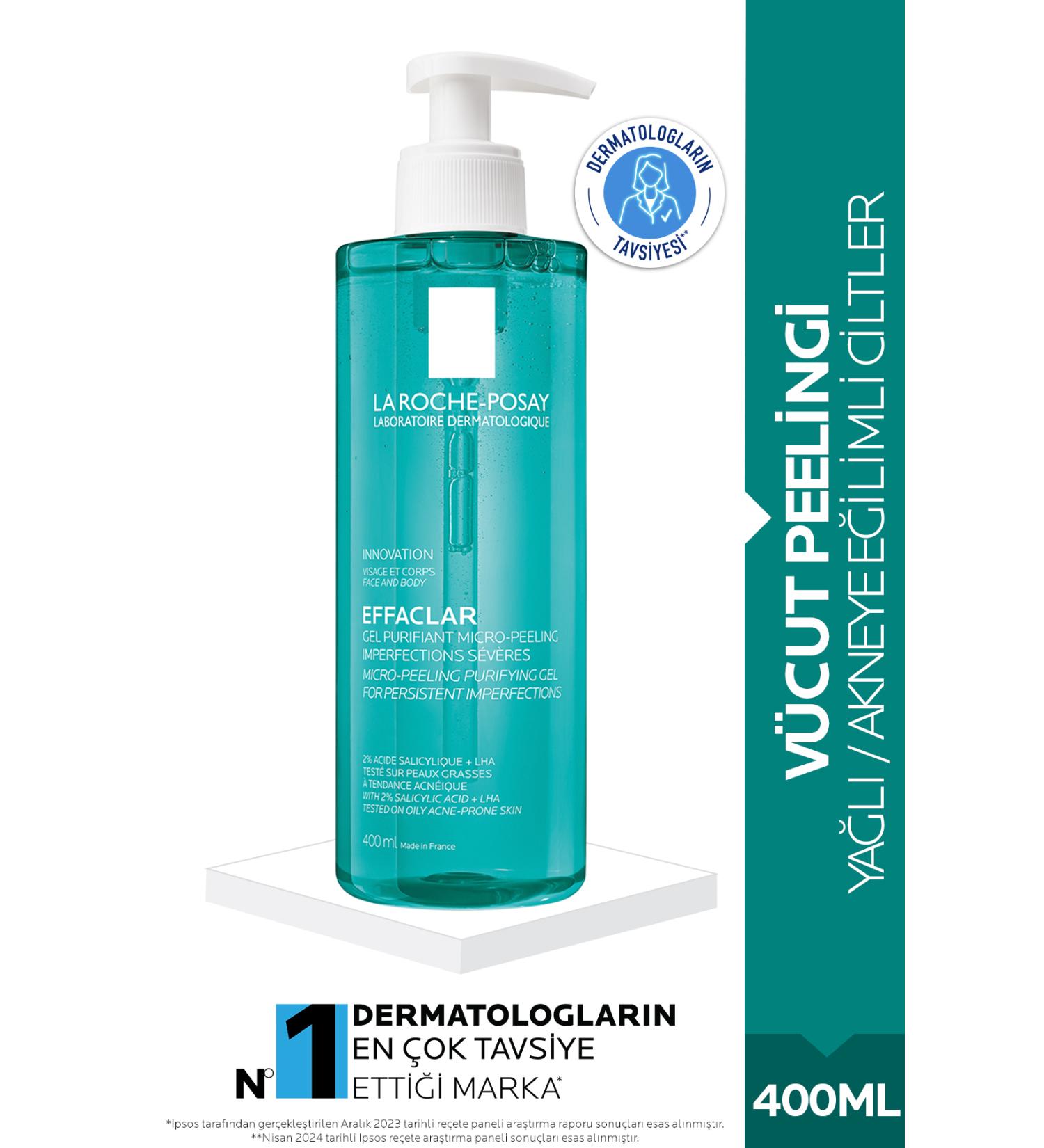 La Roche Posay Effaclar Micro Purifying Body Peeling Gel 400 ML - For Oily/Acne Prone Skin