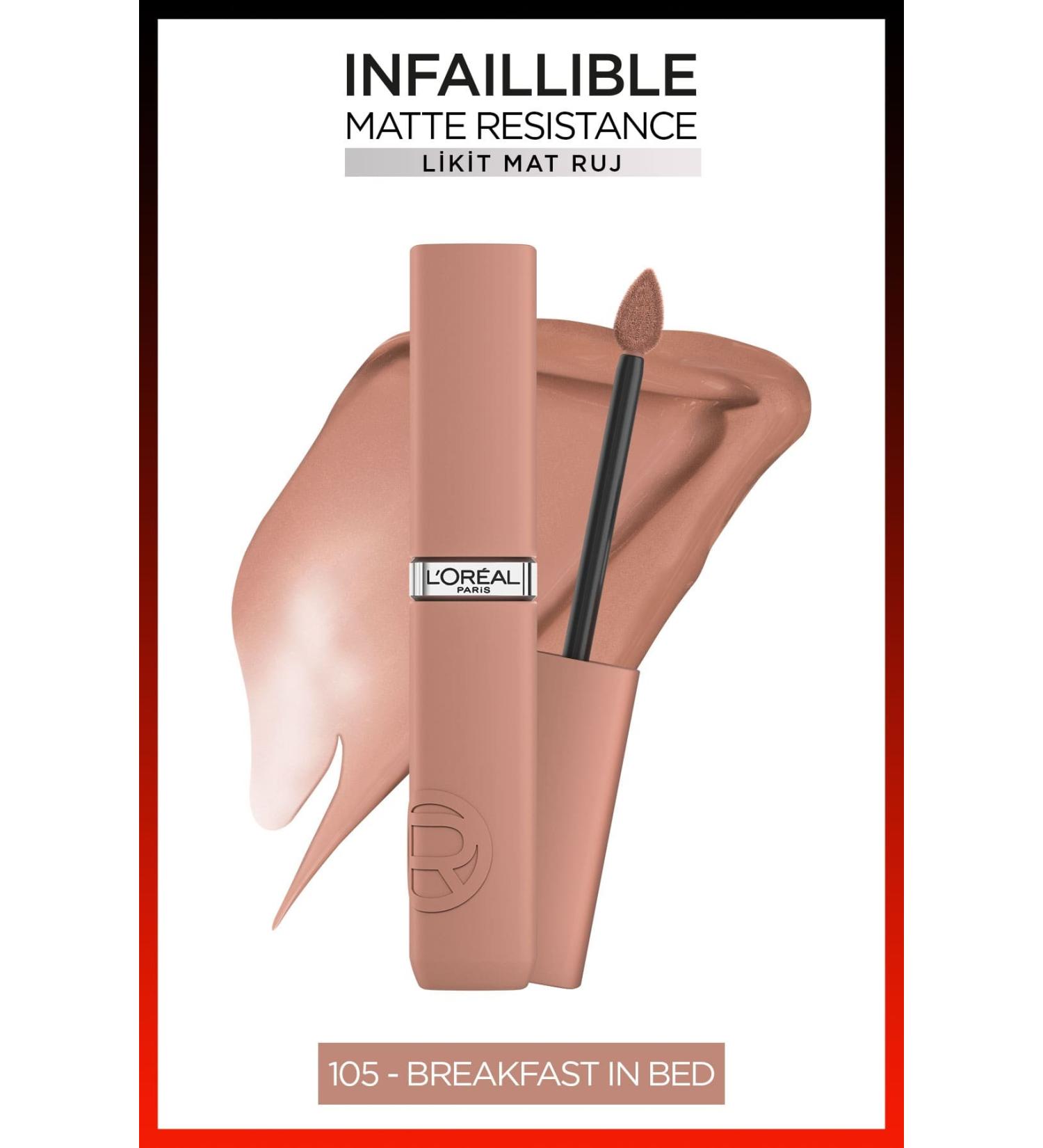 L'Oreal Paris Infaillible Matte Resistance Liquid Matte Lipstick - 105 Breakfast In Bed - Buy Online on GoSupps.com