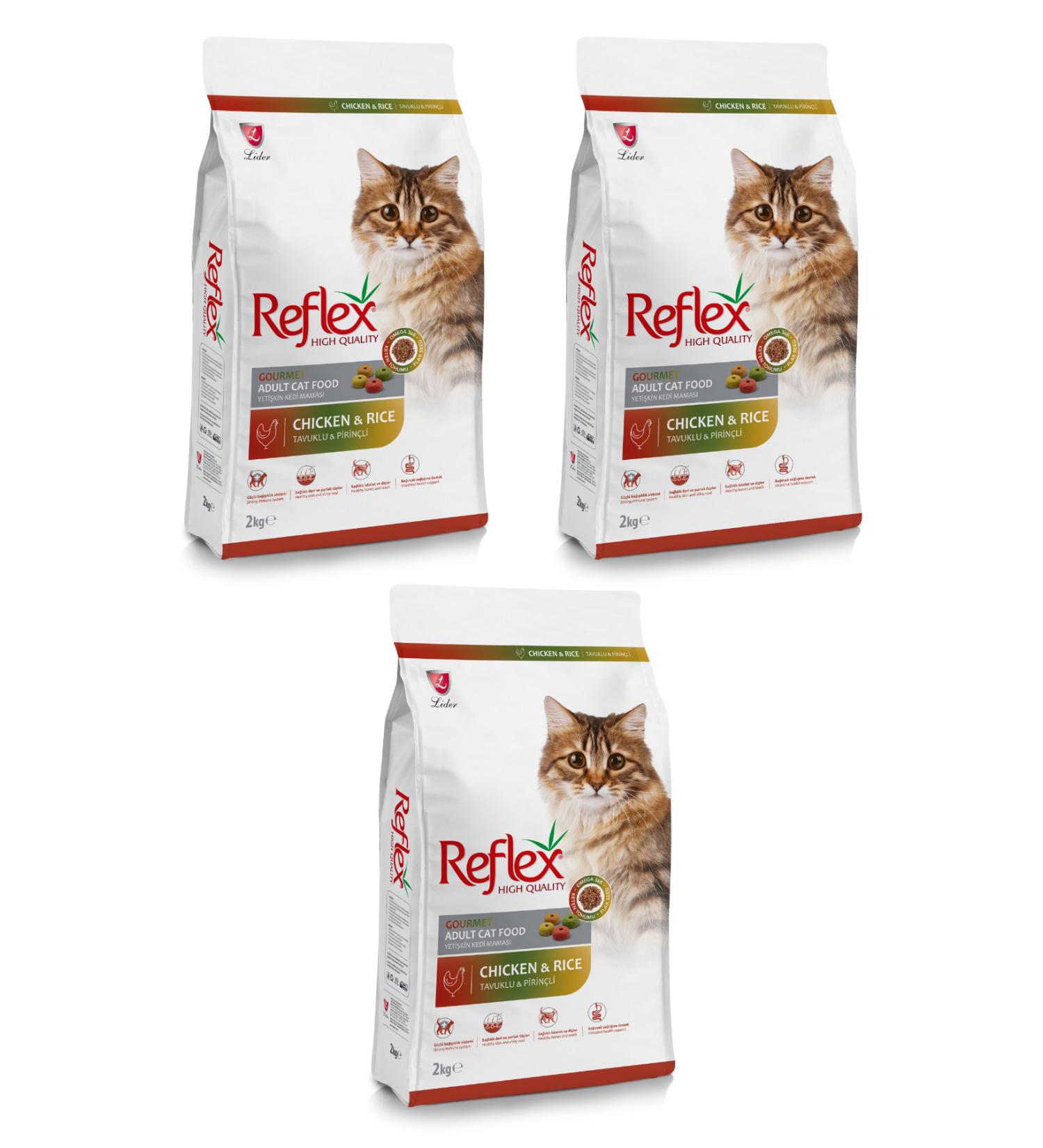 Reflex Multicolor Colorful Chicken Adult Cat Food 2 Kg X 3 Packs - Buy Online on GoSupps.com