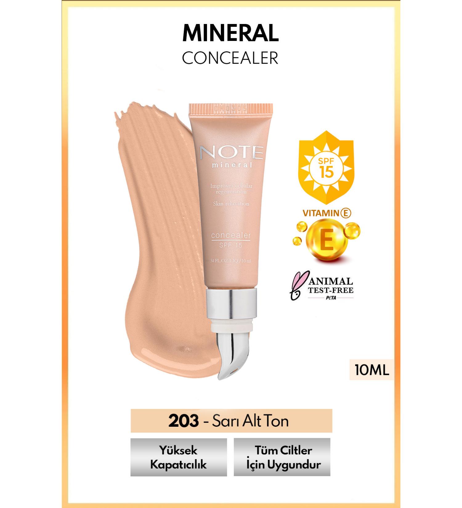 Note Cosmetics Mineral Concealer Spf 15 Intensive Concealer Metal Head Under Eye Concealer - 203 Medium Dark - Buy Online on GoSupps.com