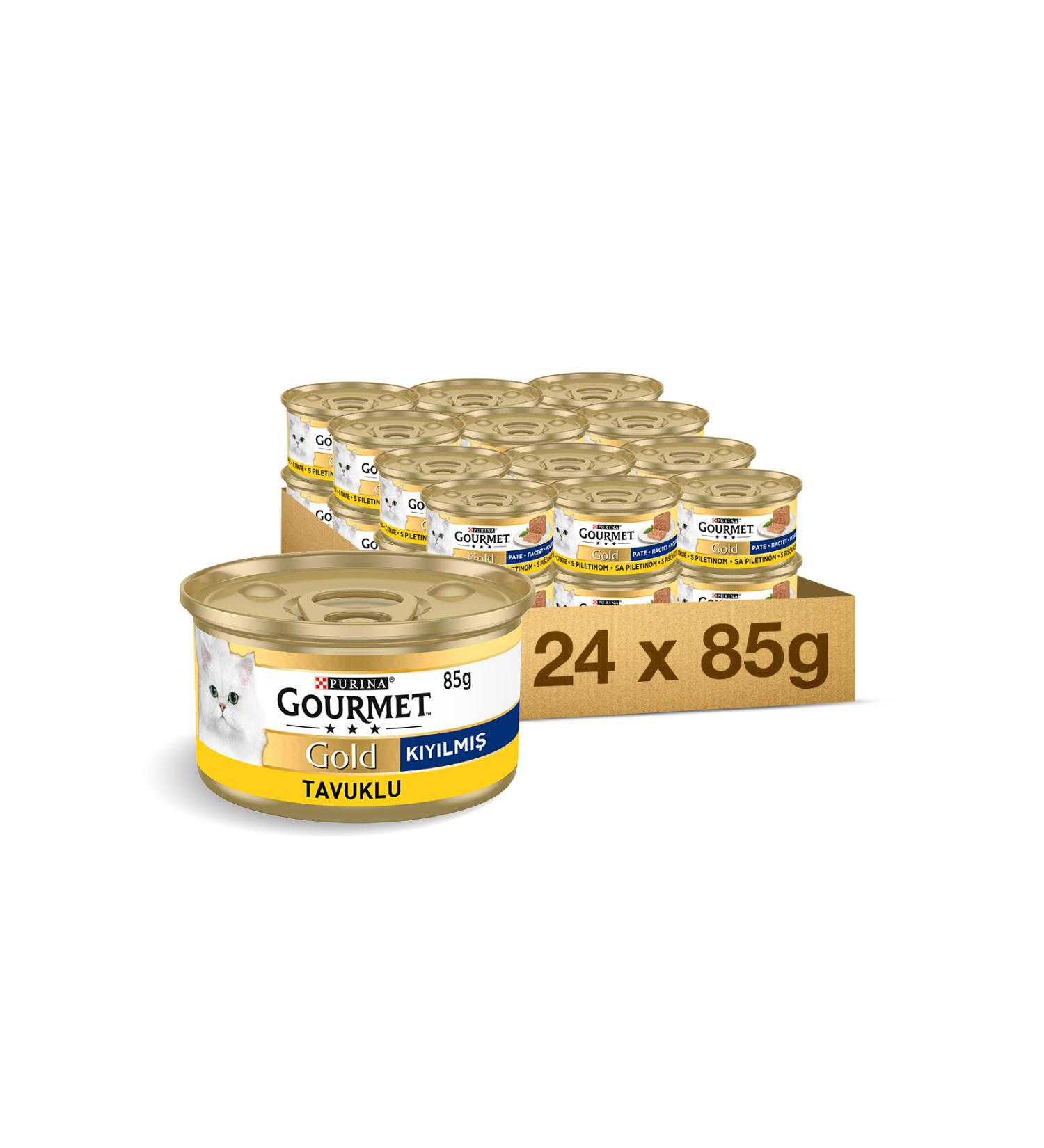Gourmet Purina Gold Minced Chicken Cat Canned Food 85 gr X 24 Pieces