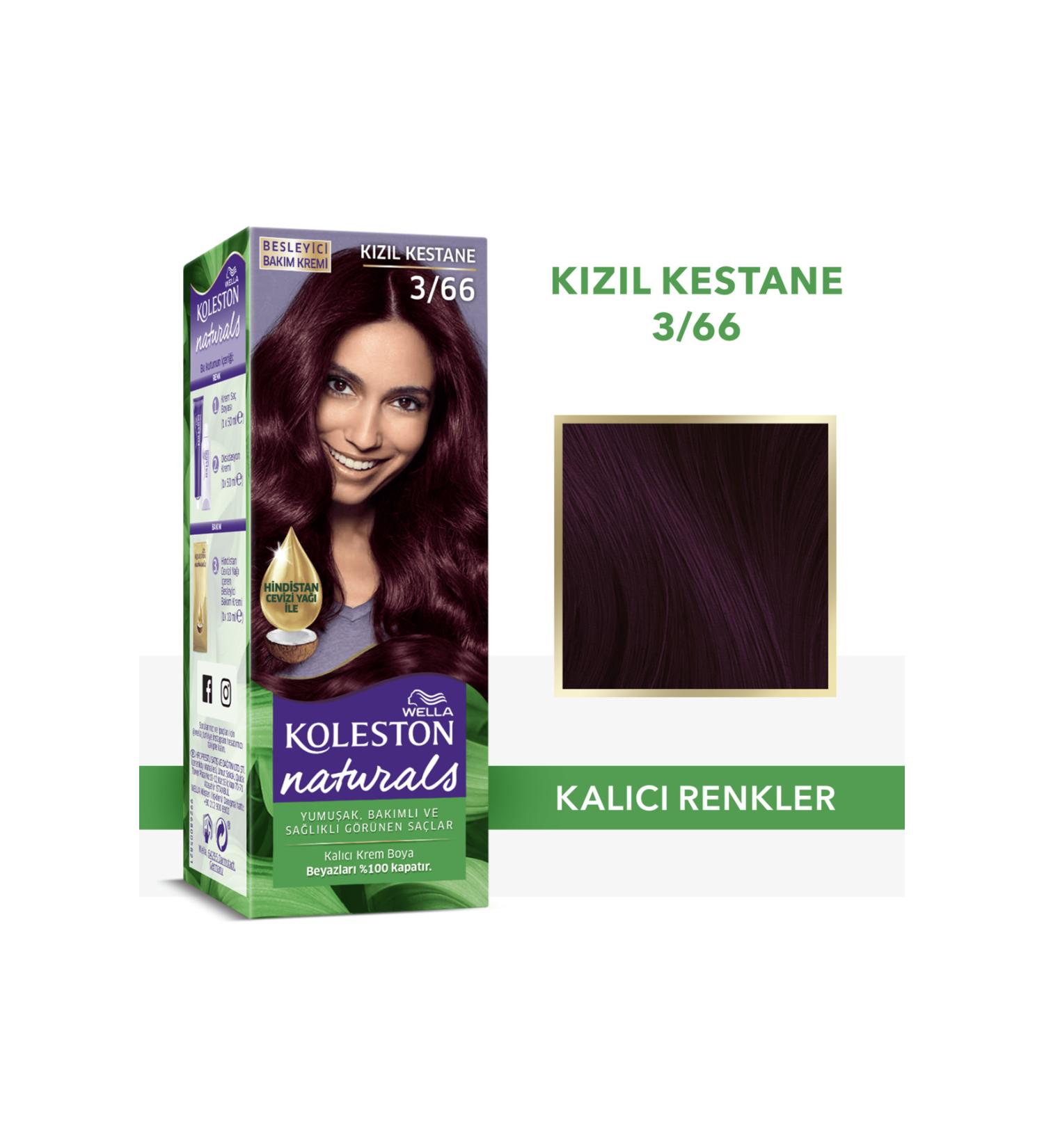 Wella Koleston Naturals Hair Dye 3/66 Red Chestnut - Buy Online on GoSupps.com