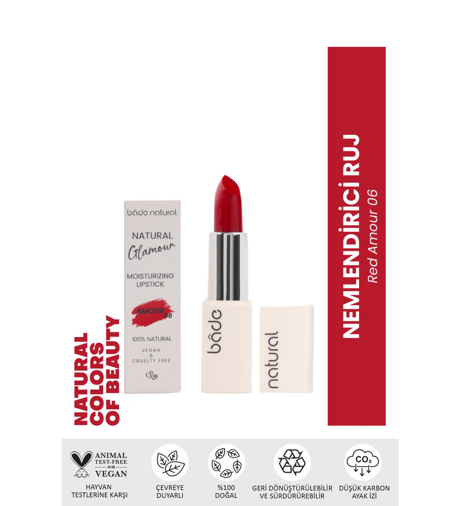 Bade Natural Moisturizing Lipstick Red Amour 06 0 Natural