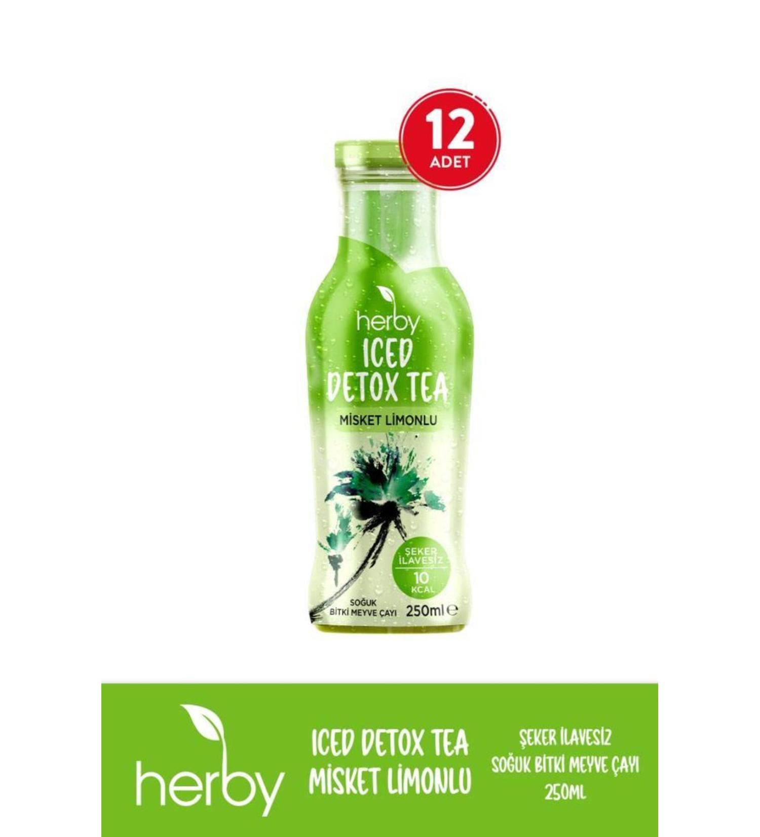 Herby Iced Tea No Sugar Added 12 Iced Detox Tea with Lime 250 ml - Buy Online on GoSupps.com