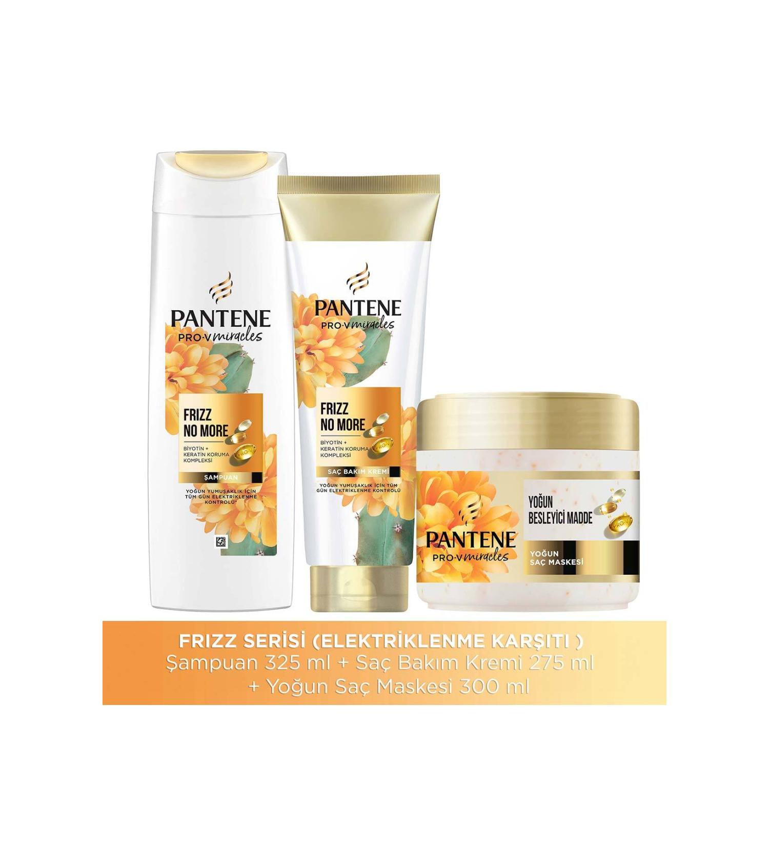 Pantene Miracles Frizz No More Shampoo 325 ml + Mask 300 ml + Conditioner 275 ml - Buy Online on GoSupps.com