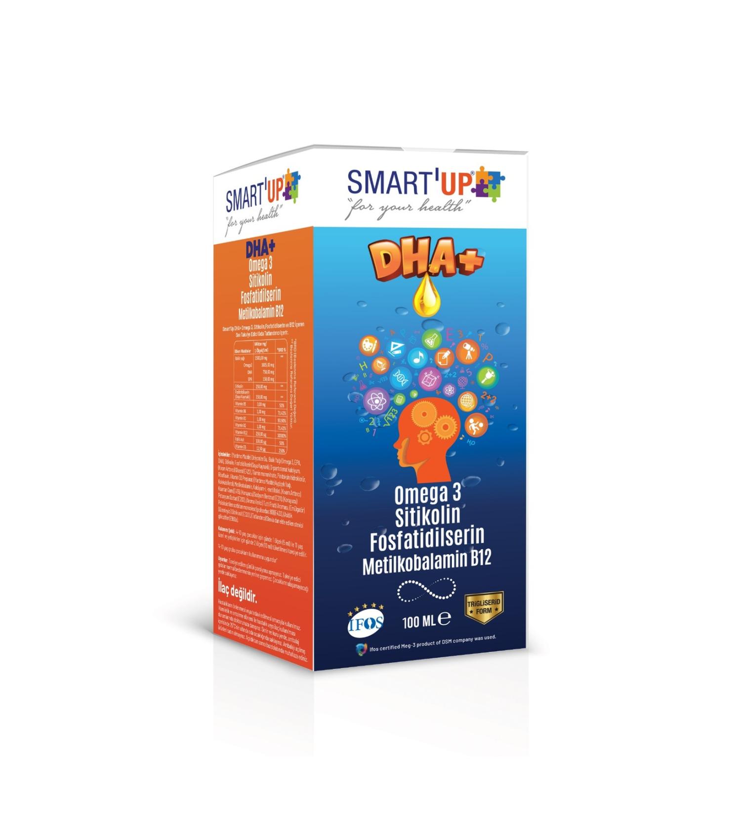 SMART UP Fish Oil B12 Containing Citicoline Dha Omega 3 and Phosphatidylserine (100 ml)