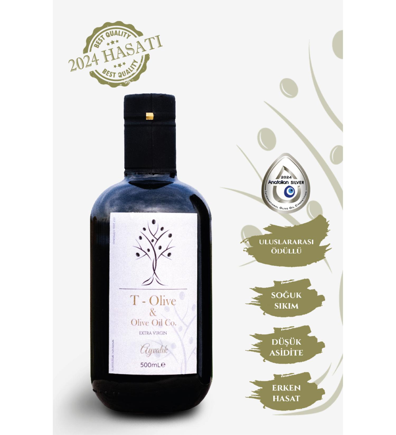 T Olive&Olive Oil Co. Early Harvest Ayval k Natural Extra Virgin Olive Oil 0.5 L - Buy Online on GoSupps.com