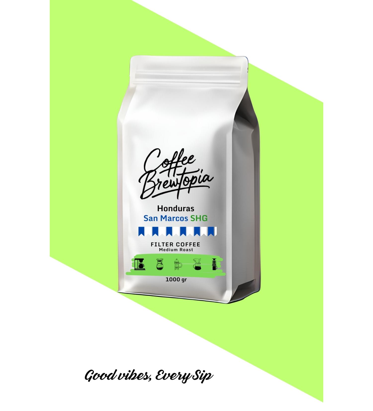 Coffee Brewtopia Honduras San Marcos Shg Filter Coffee Beans 1000 gr.
