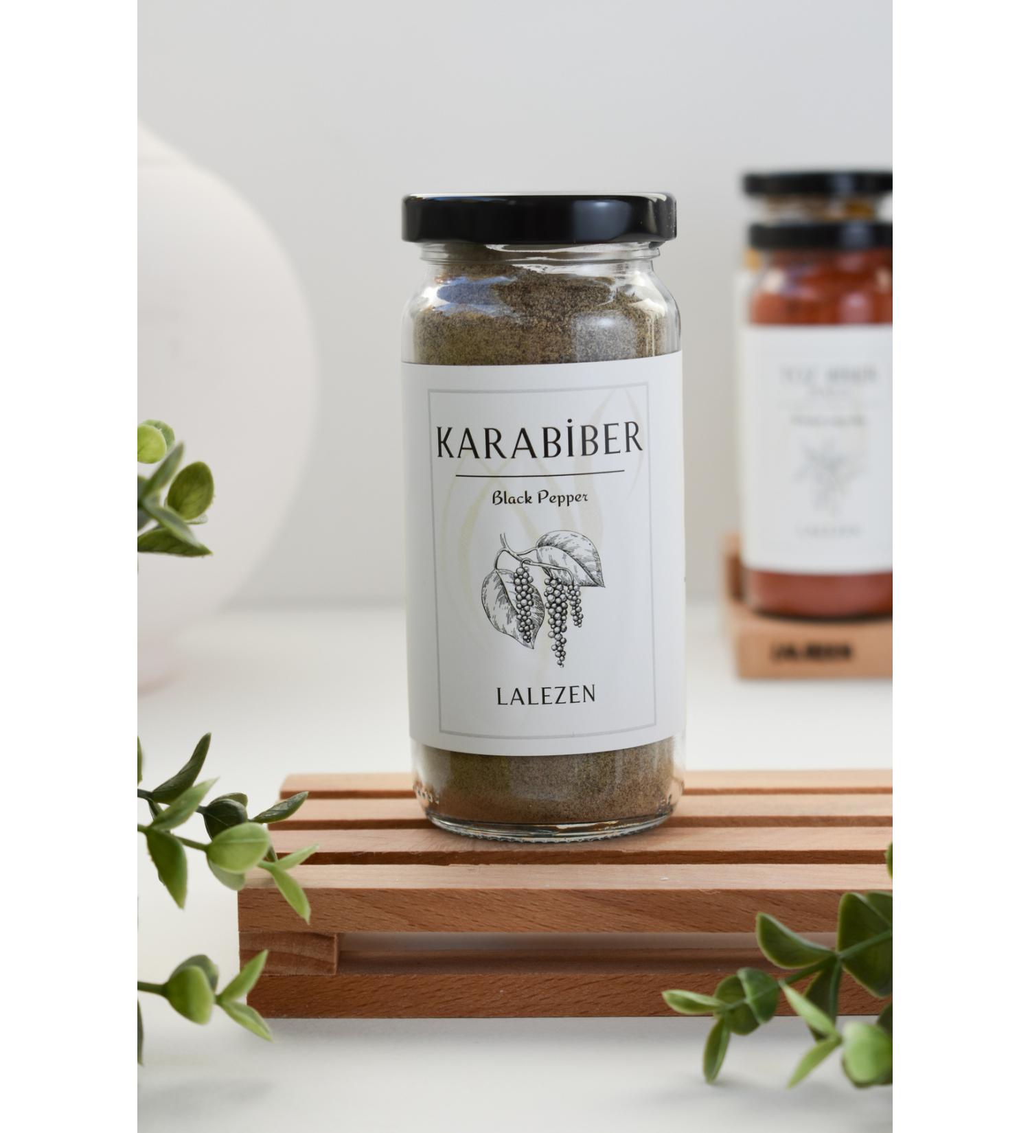 LALEZEN Black Pepper Powder - Ground Black Pepper 125 gr (GLASS JAR)