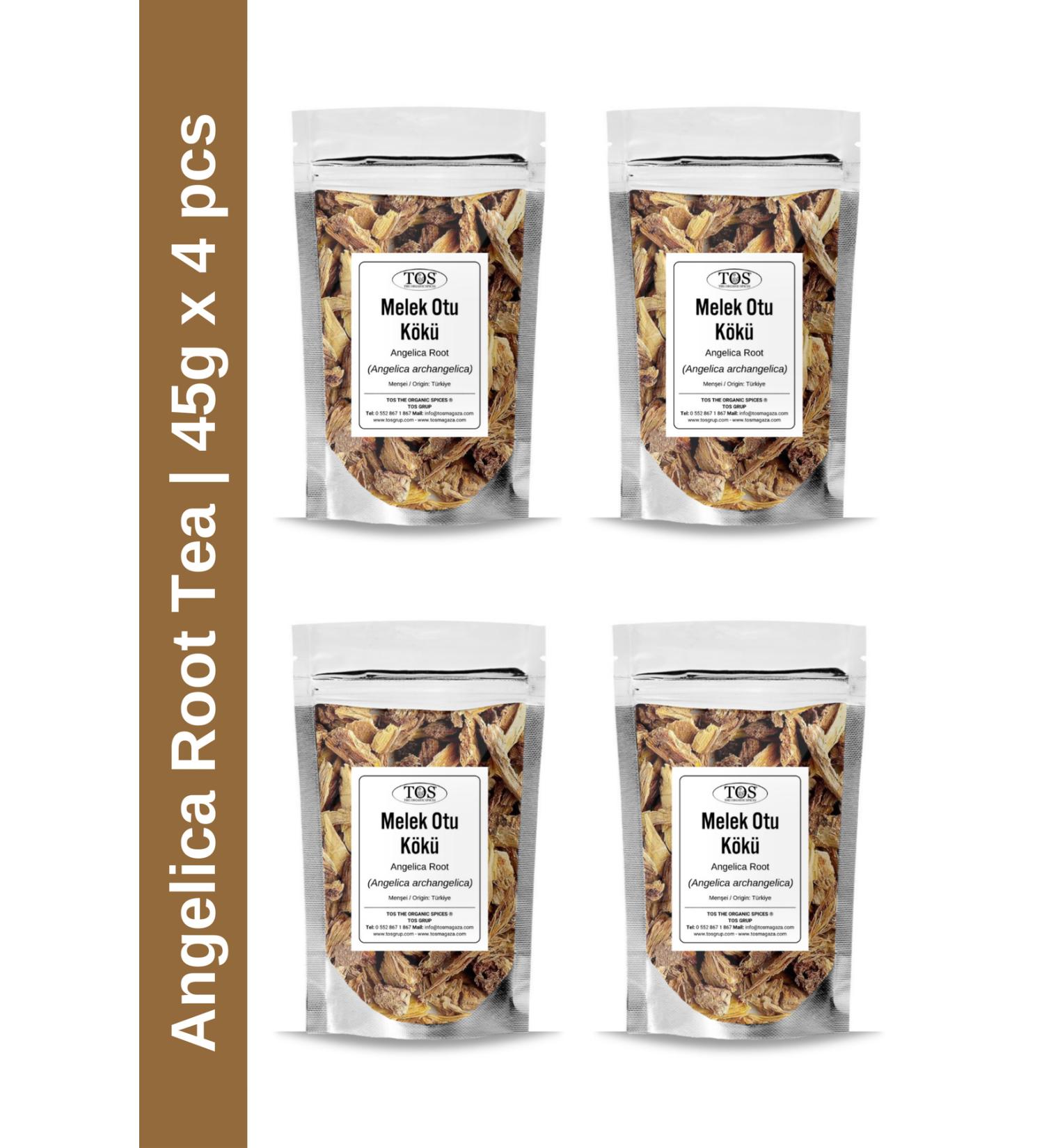 TOS The Organic Spices Angelica Root Tea 45 gr x 4 Pieces | Angelica Root Tea | Angelica archangelica | Advantageous Set