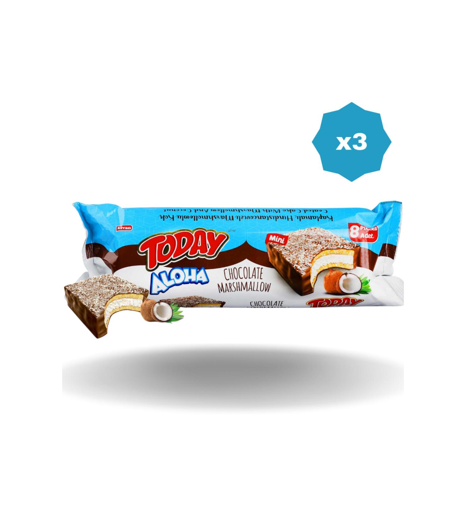 Elvan ALOHA MINI COCONUT MARSHMALLOW 20 GR 8 PIECES - (3 PACKS)