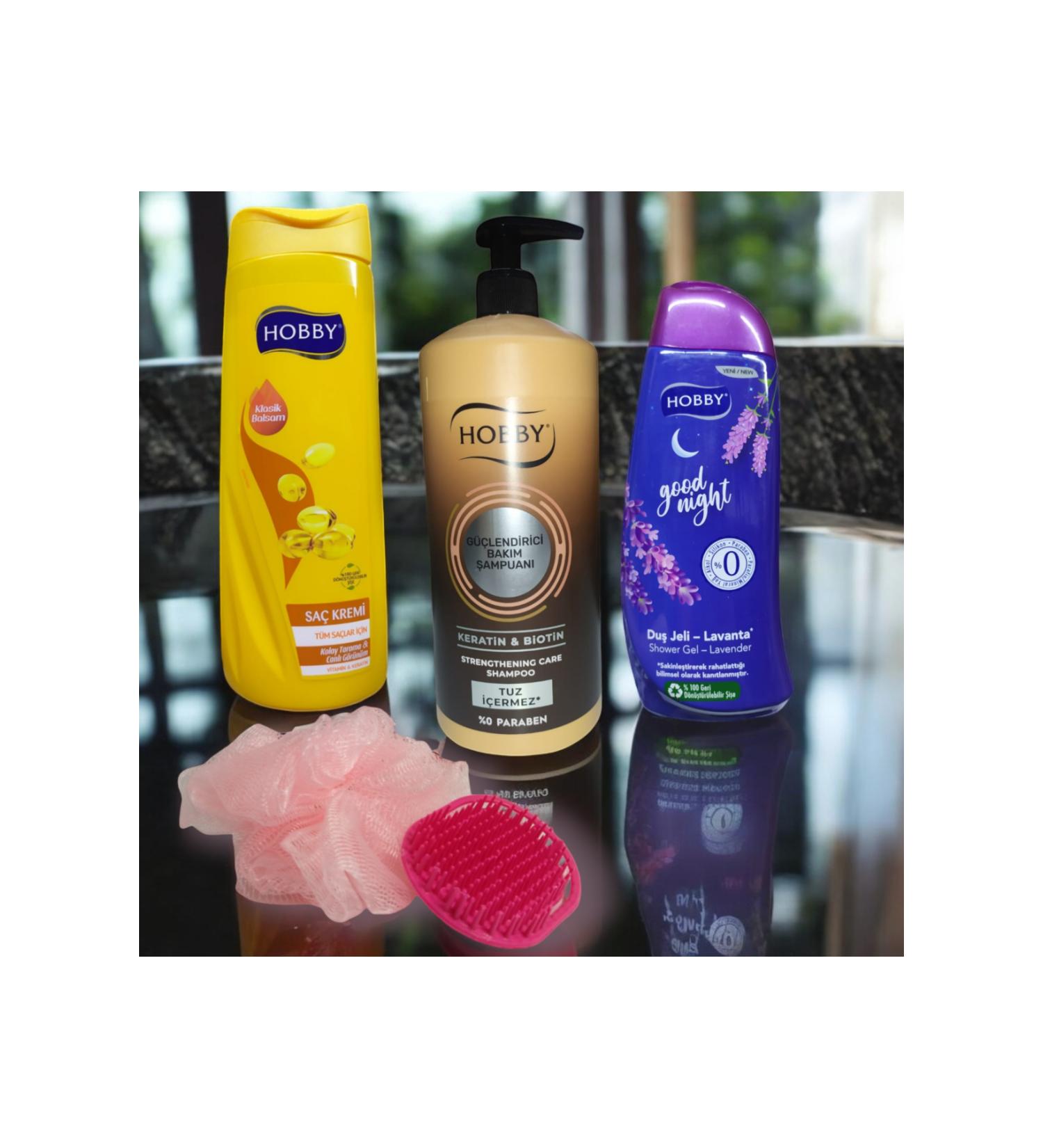 Hobby 3' Set: Salt-Free Shampoo 1 Lt Good Night Shower Gel 450ml Hair Conditioner 500ml