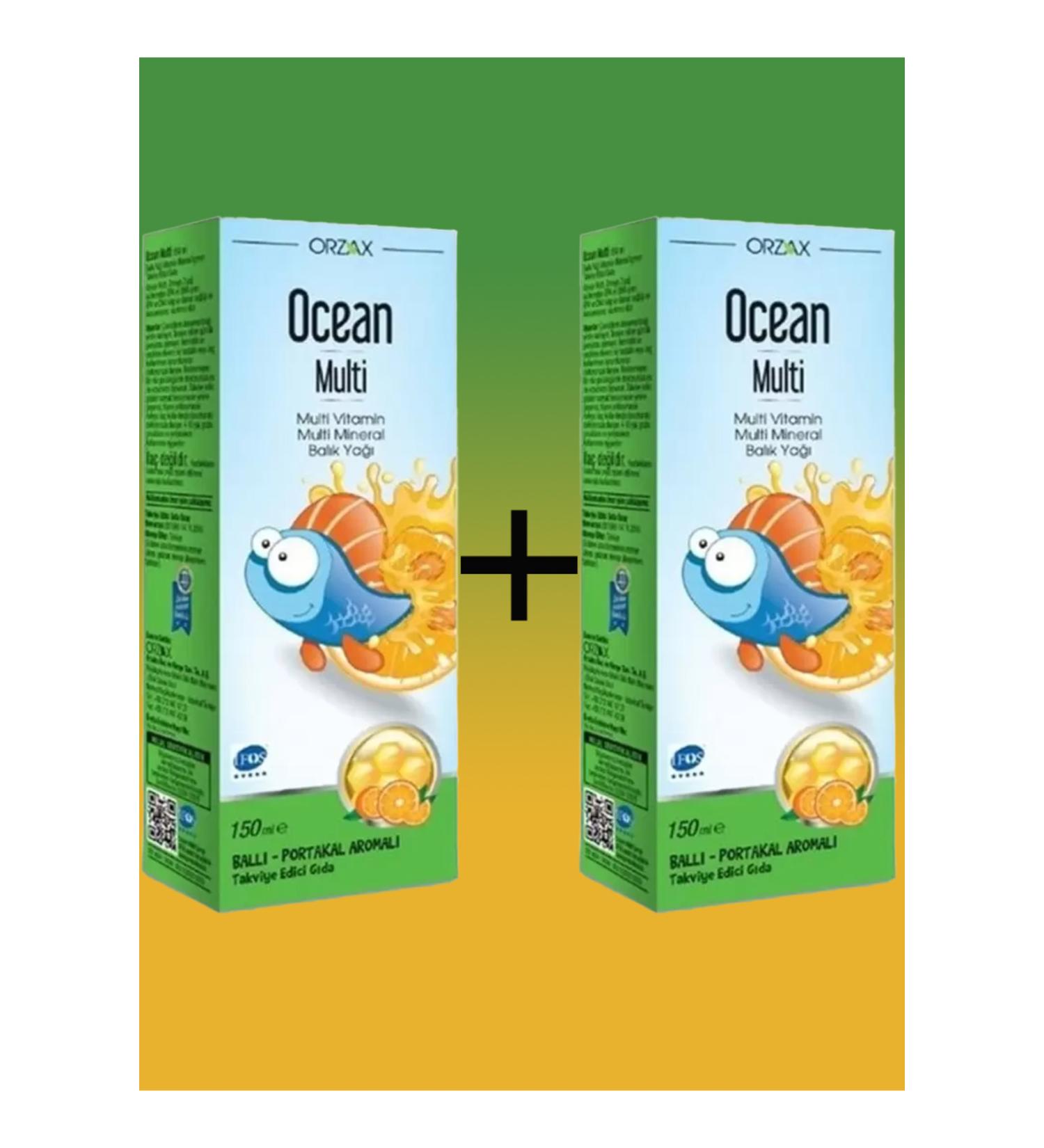 Ocean Multi Syrup Fish Oil Honey and Orange Flavor 150 ml X2