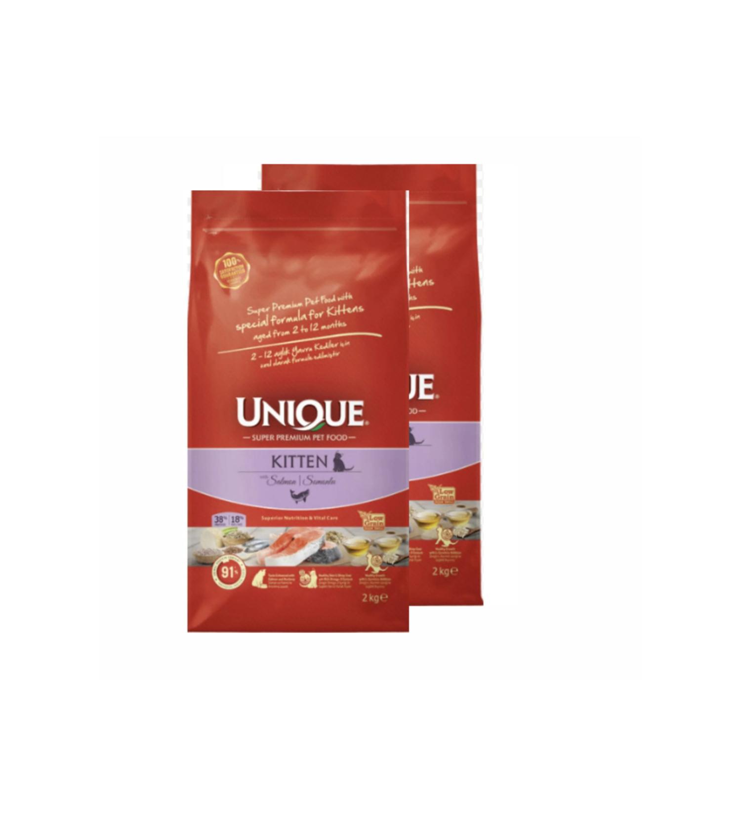 Unique salmon kitten 2kg kitten food 2 pieces