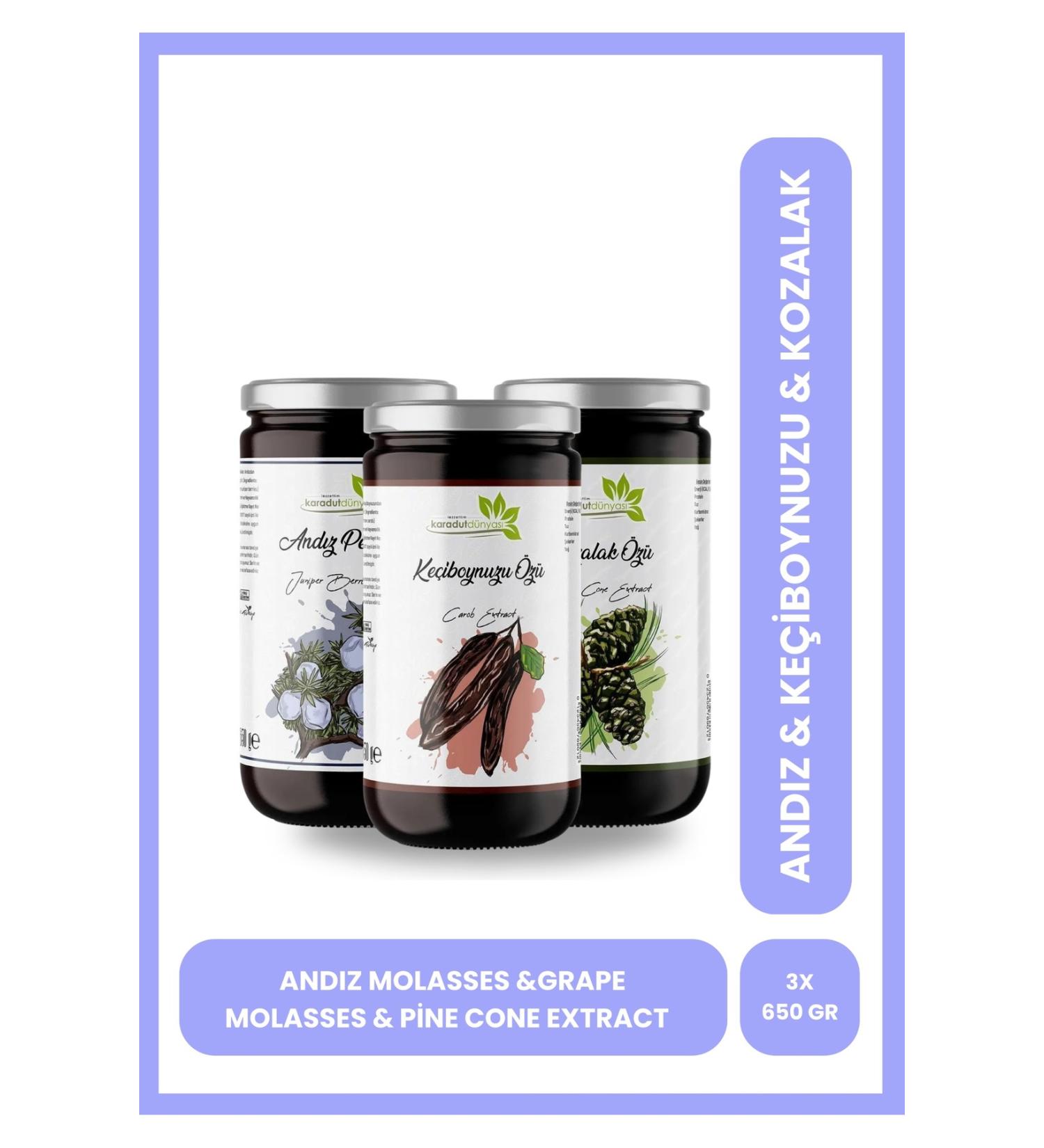 Black Mulberry World Wild Molasses 650 gr Cone Extract 650 gr Carob Extract 650 gr