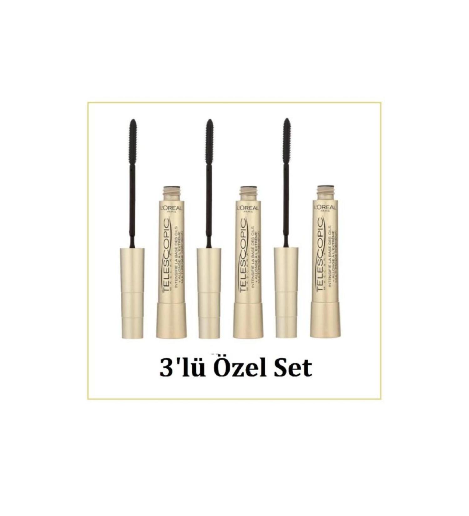 L'Oreal Paris Loreal Telescopic Gold Long Looking Black 3-Piece Mascara Set - Buy Online on GoSupps.com