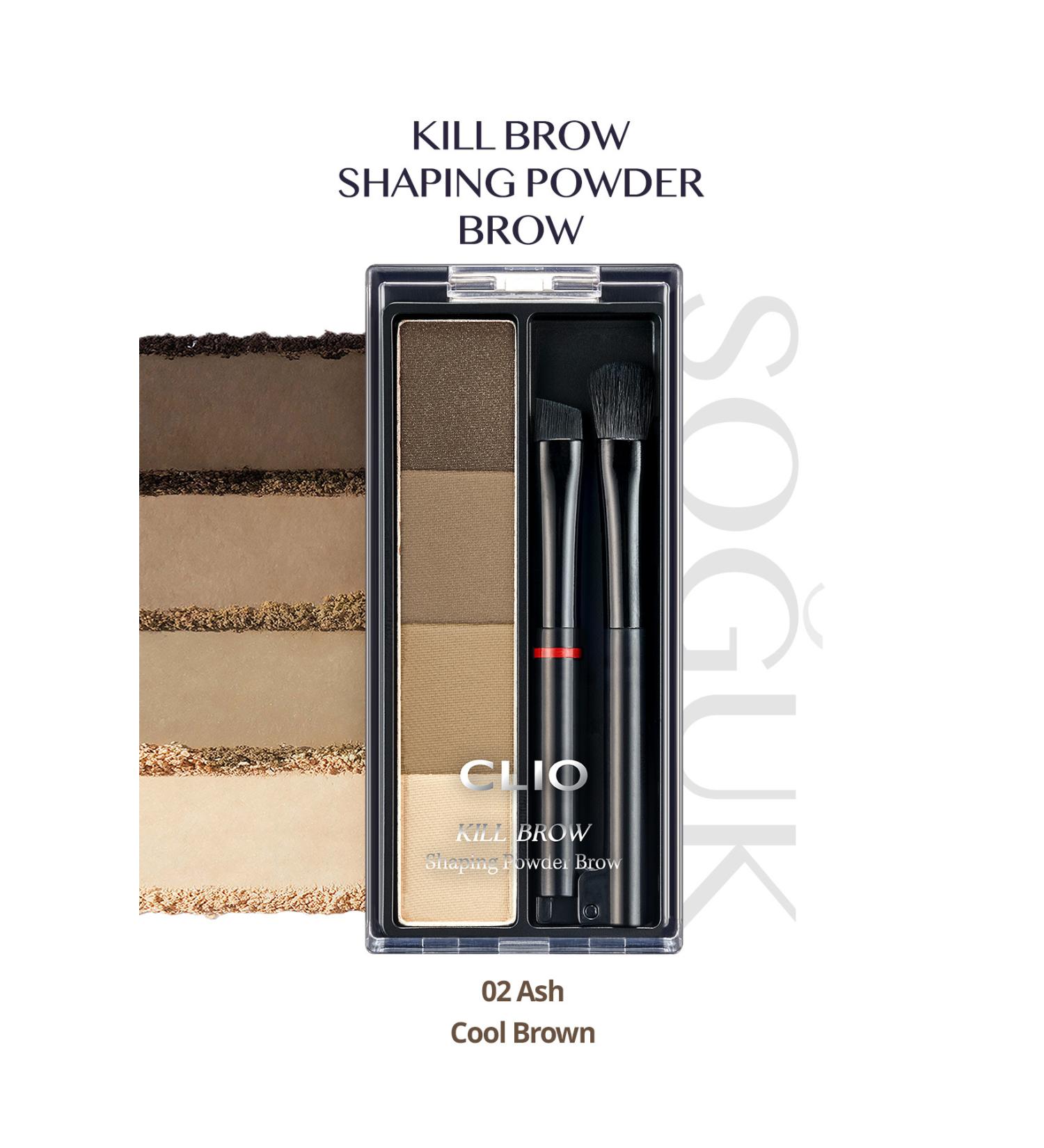 CLIO Cool Undertone Eyebrow Shadow Palette CLIO Kill Brow Shaping Powder Brow (02 Ash Cool Brown - Buy Online on GoSupps.com