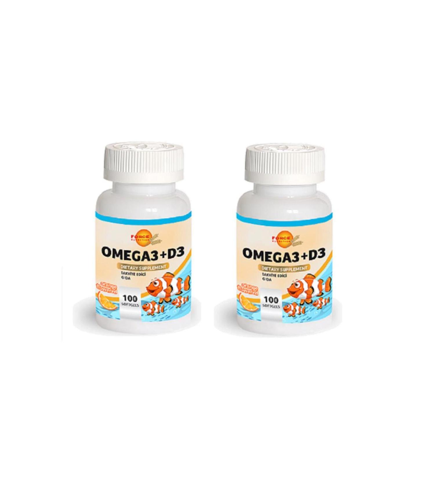 Force Nutrition Omega3 D3 100 Softgels | 2 Pieces