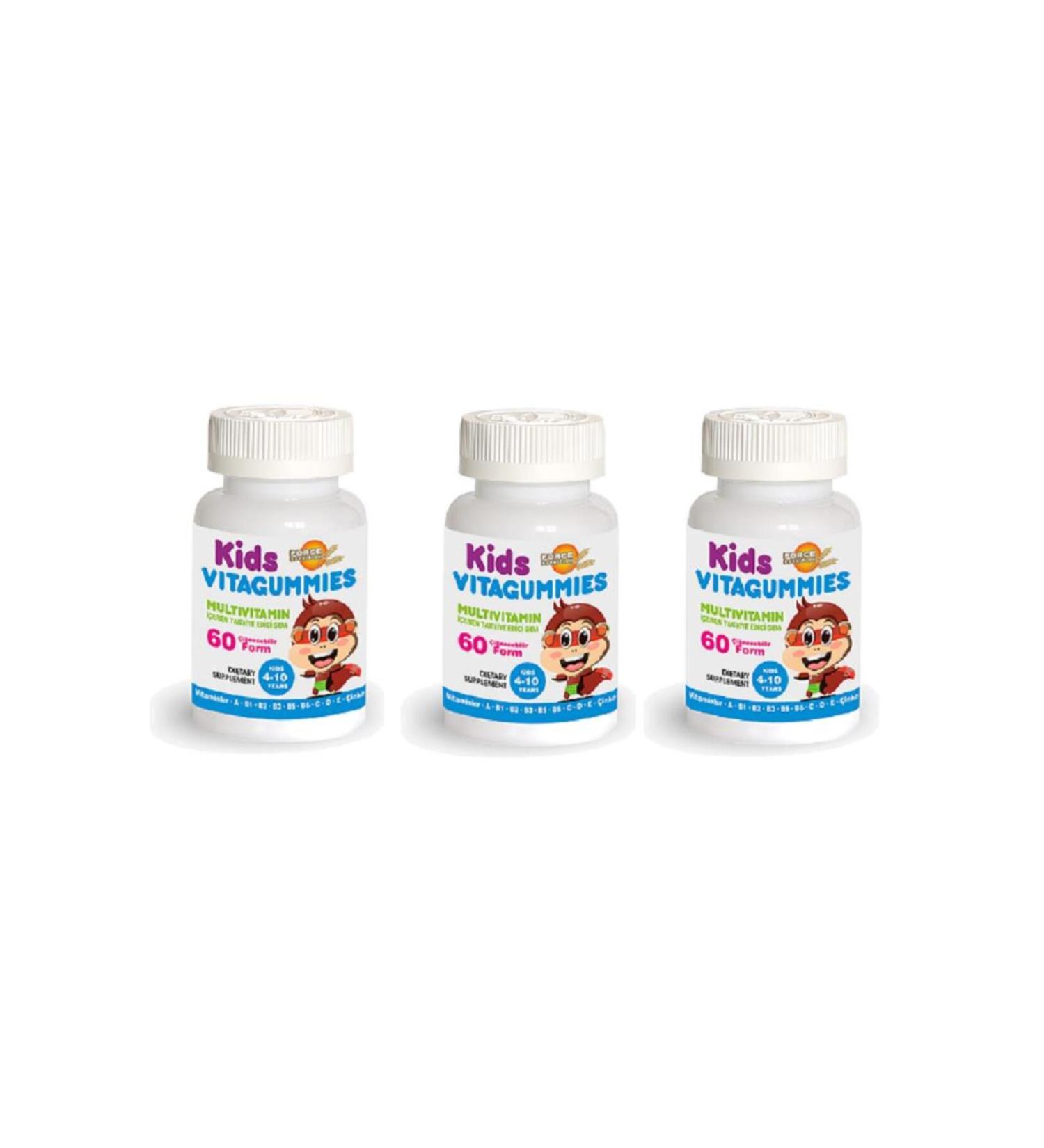 Force Nutrition Kids Vitagummies 60 Chewable Tablets | 3 Pieces