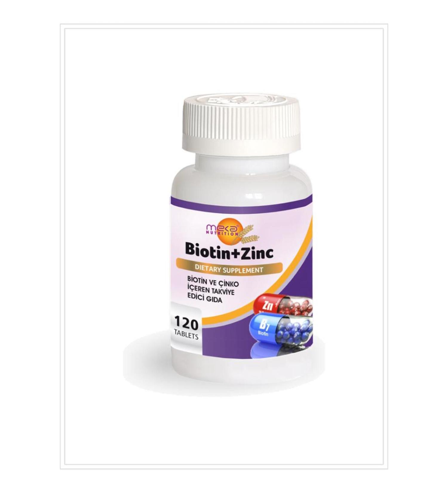 Meka Nutrition Biotin Zinc 120 Tablets