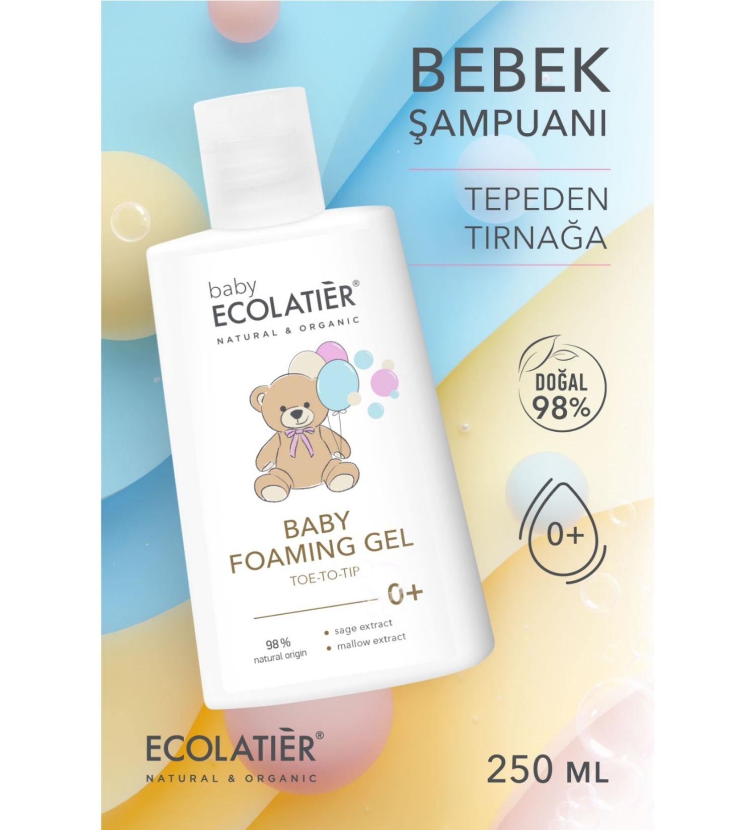 ECOLATIER Baby Shampoo Newborn Natural Content Baby Wash Gel For Sensitive Skin 0+ Ages 250 ml - Buy Online on GoSupps.com