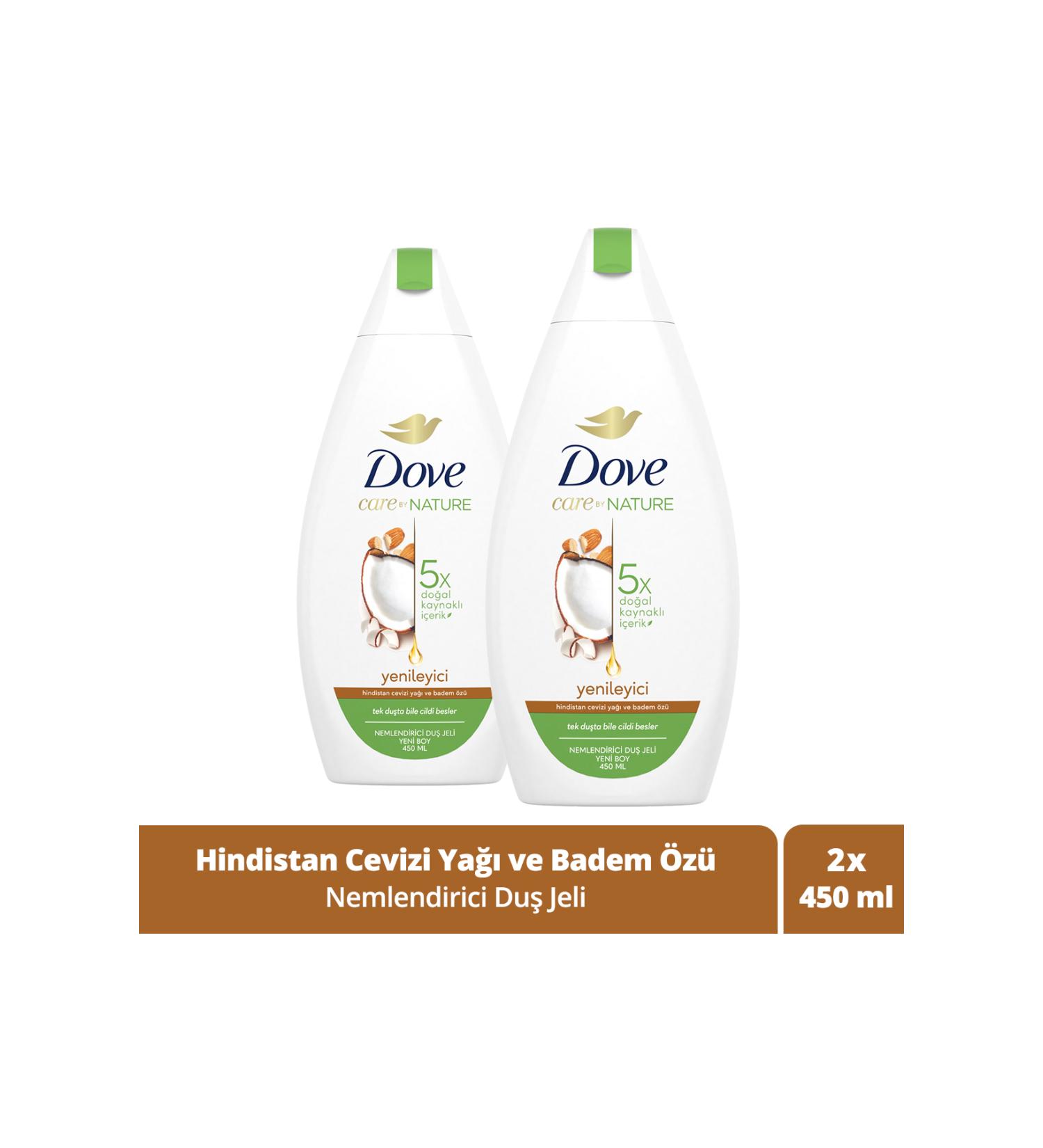 Dove Moisturizing Shower Gel Coconut Oil & Almond Extract 450 ml X2 - Buy Online on GoSupps.com