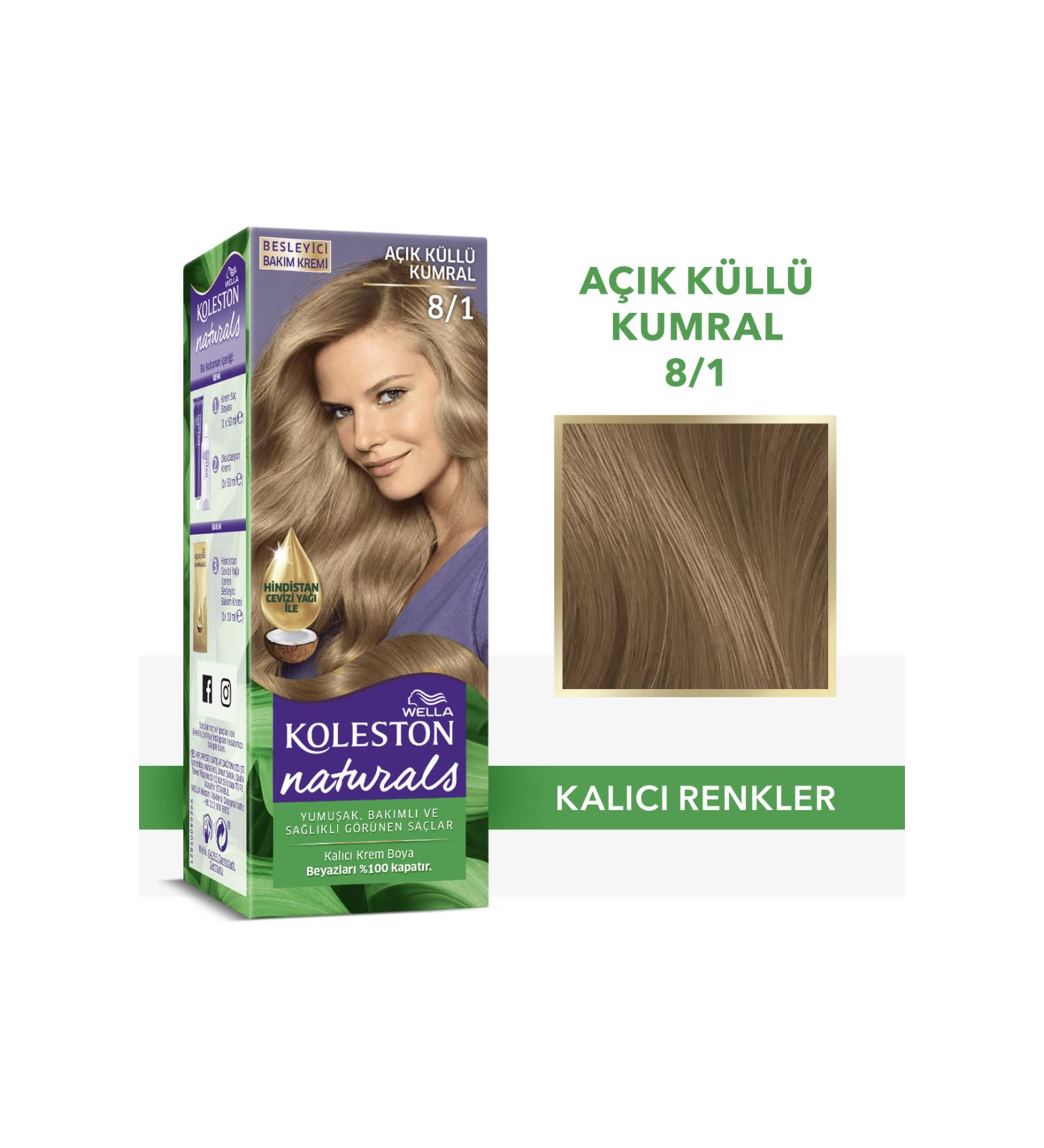 Wella Koleston Naturals Hair Dye 8/1 Light Ash Blonde - Buy Online on GoSupps.com