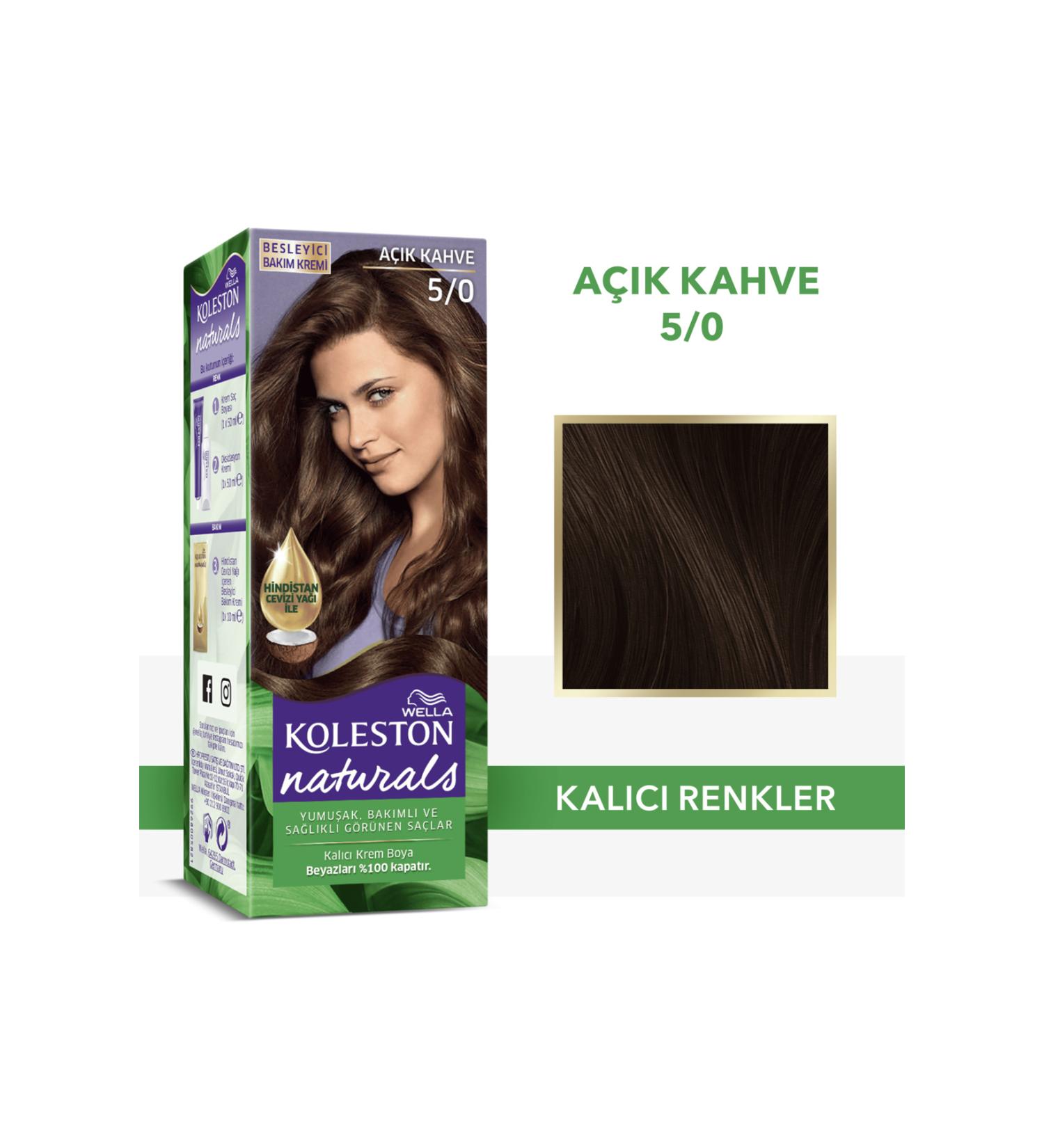 Wella Koleston Naturals Hair Dye 5/0 Light Brown - Buy Online on GoSupps.com