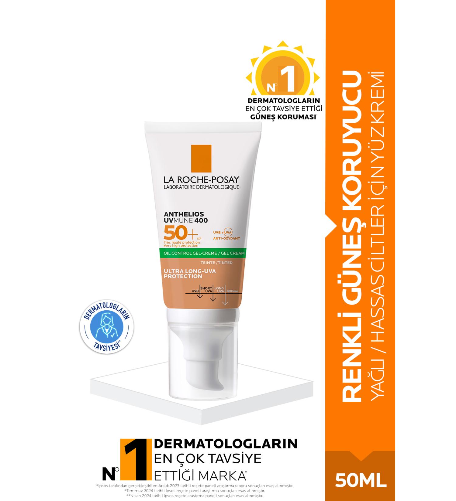 La Roche Posay Anthelios Spf 50 Tinted High Protection Face Sun Cream for Oily Skin 50 ml