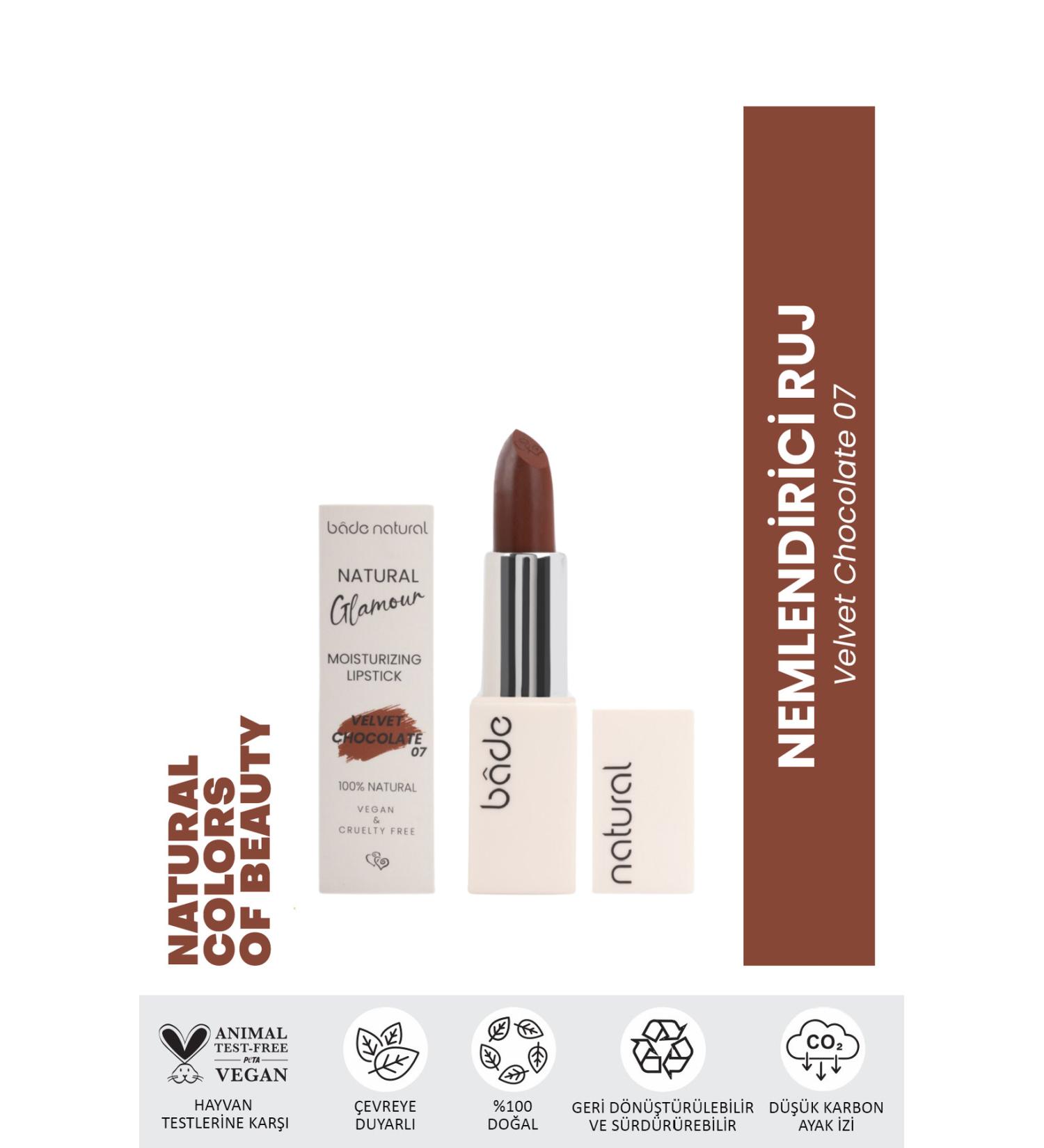 Bade Natural Moisturizing Lipstick Velvet Chocolate 07 0 Natural