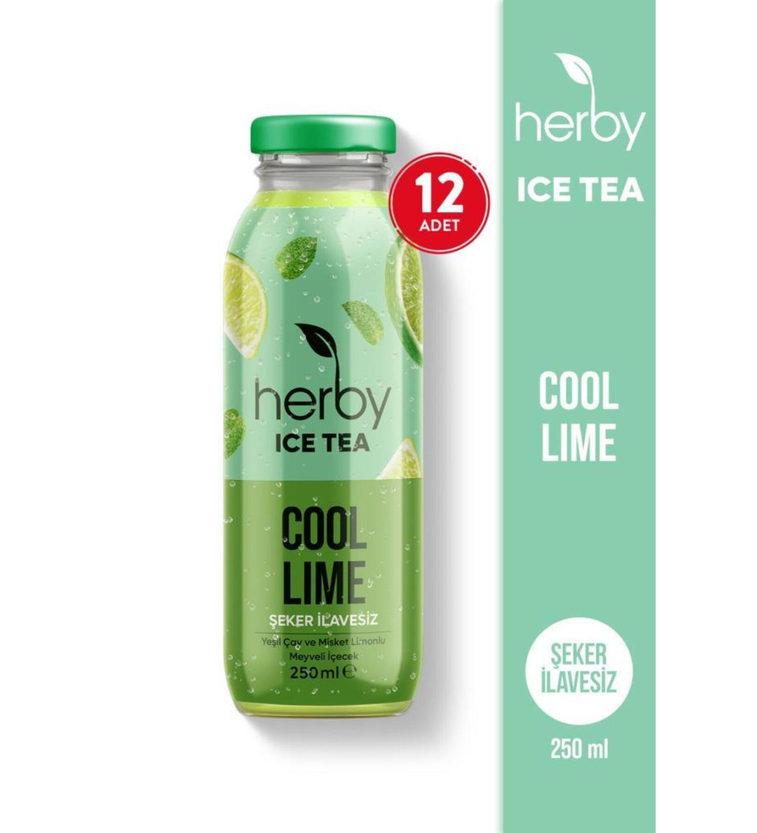 Herby Ice Tea Cool Lime Iced Tea No Sugar Added 250 ml x 12 - Buy Online on GoSupps.com
