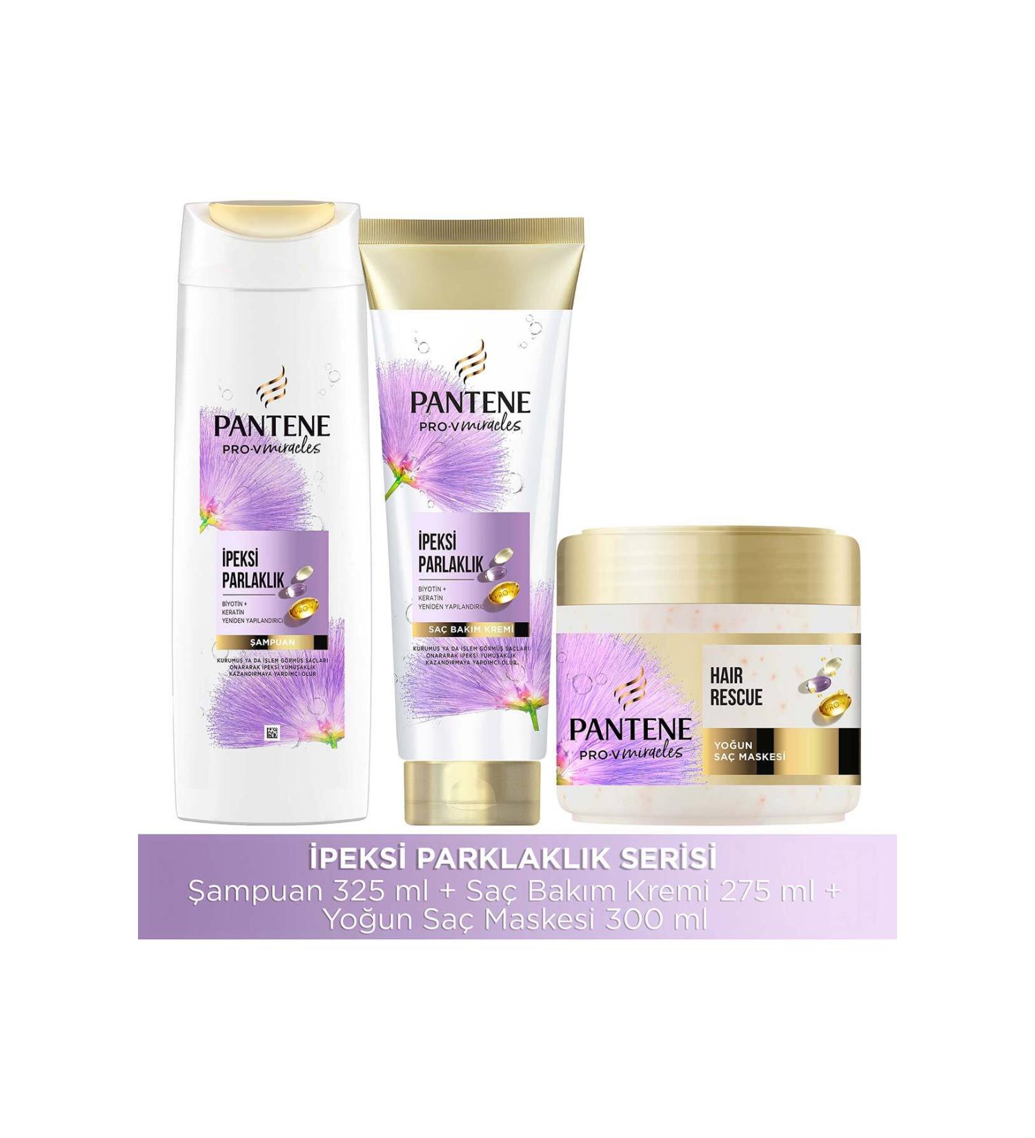 Pantene Pro-V Silky Shine Miracles Shampoo 325 ml + Conditioner 275 ml + Mask 300 ml - Buy Online on GoSupps.com