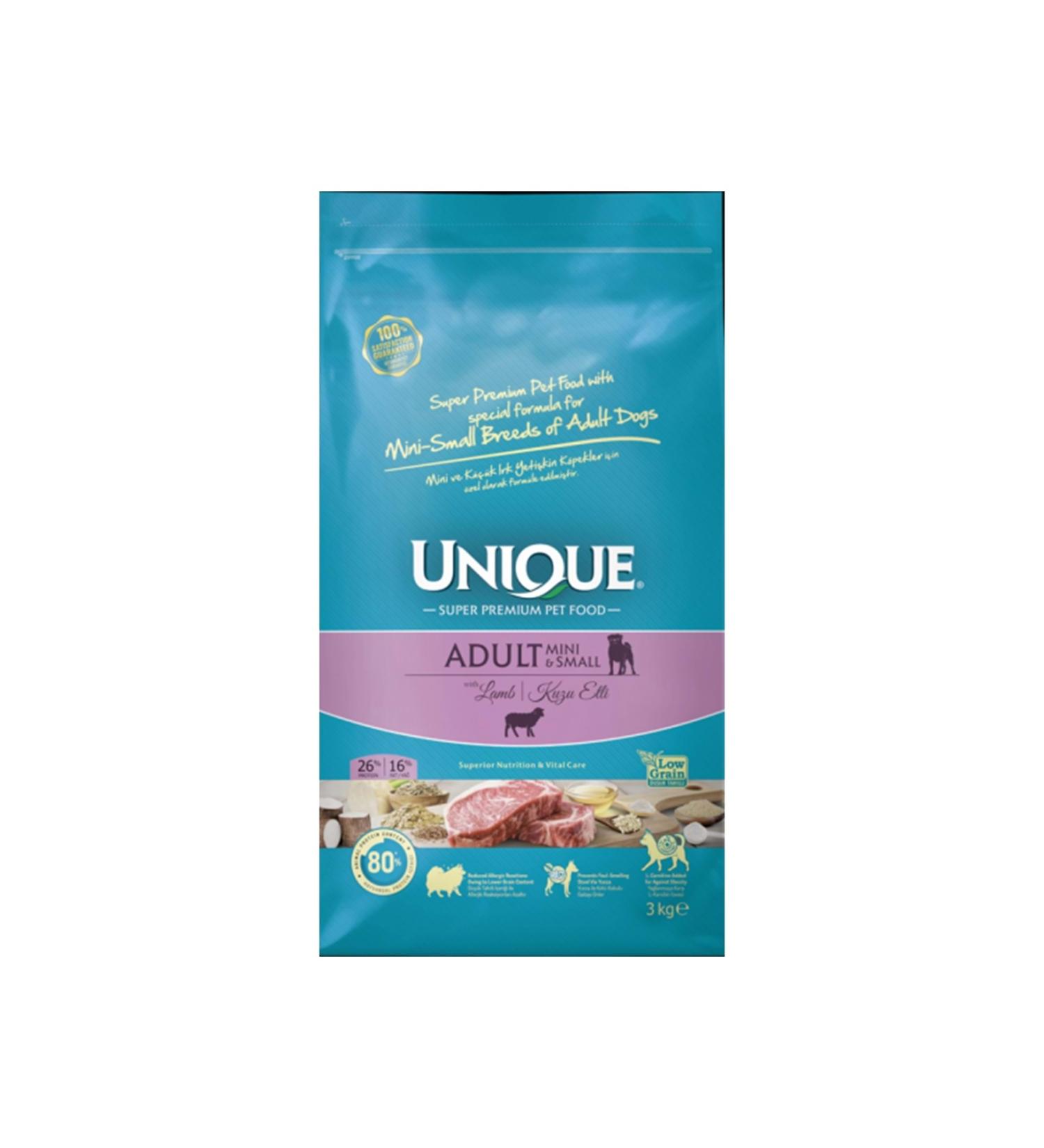 Unique Lamb Small Breed Adult Dog Food 3 Kg
