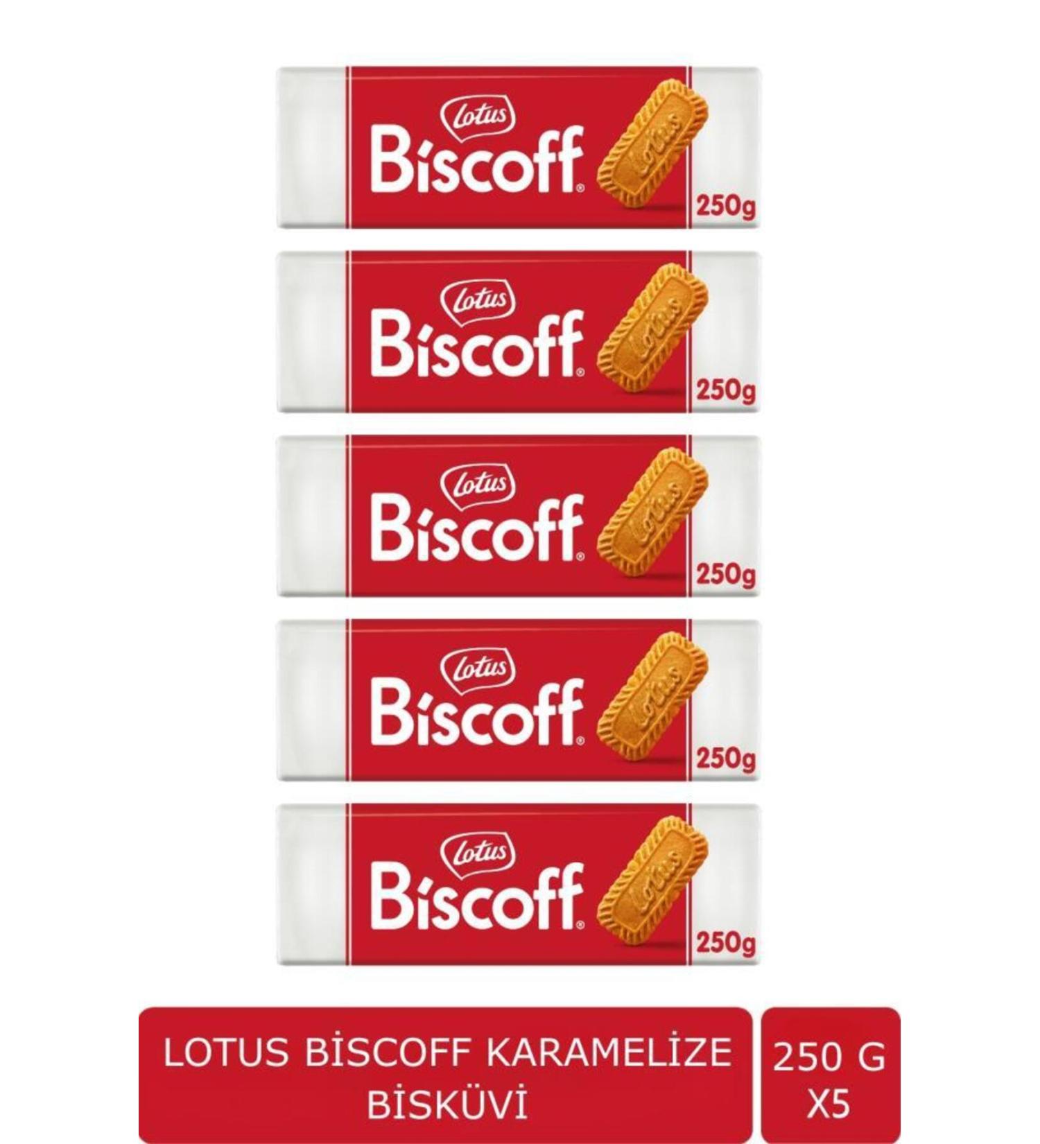 Lotus Biscoff Caramelized Biscuits 250 gr - Pack of 5 - Buy Online on GoSupps.com